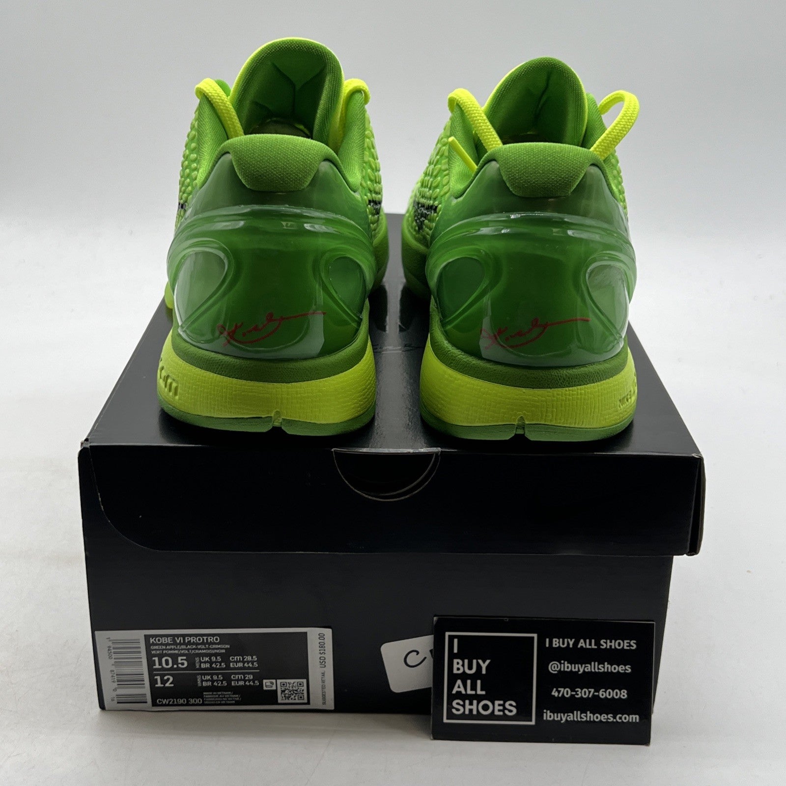 Size 10.5 - Nike Zoom Kobe 6 Protro Low Grinch (CW2190-300)
