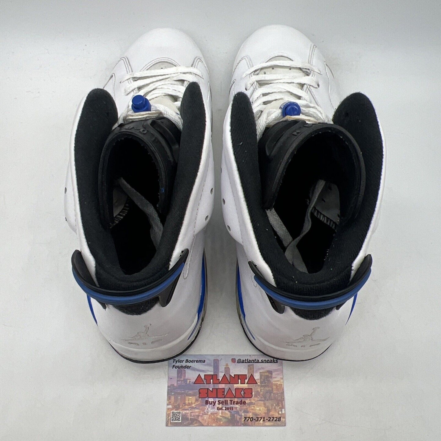 Size 11 - Air Jordan 6 Retro 2014 Sport Blue White Black Blue Leather 384664-107