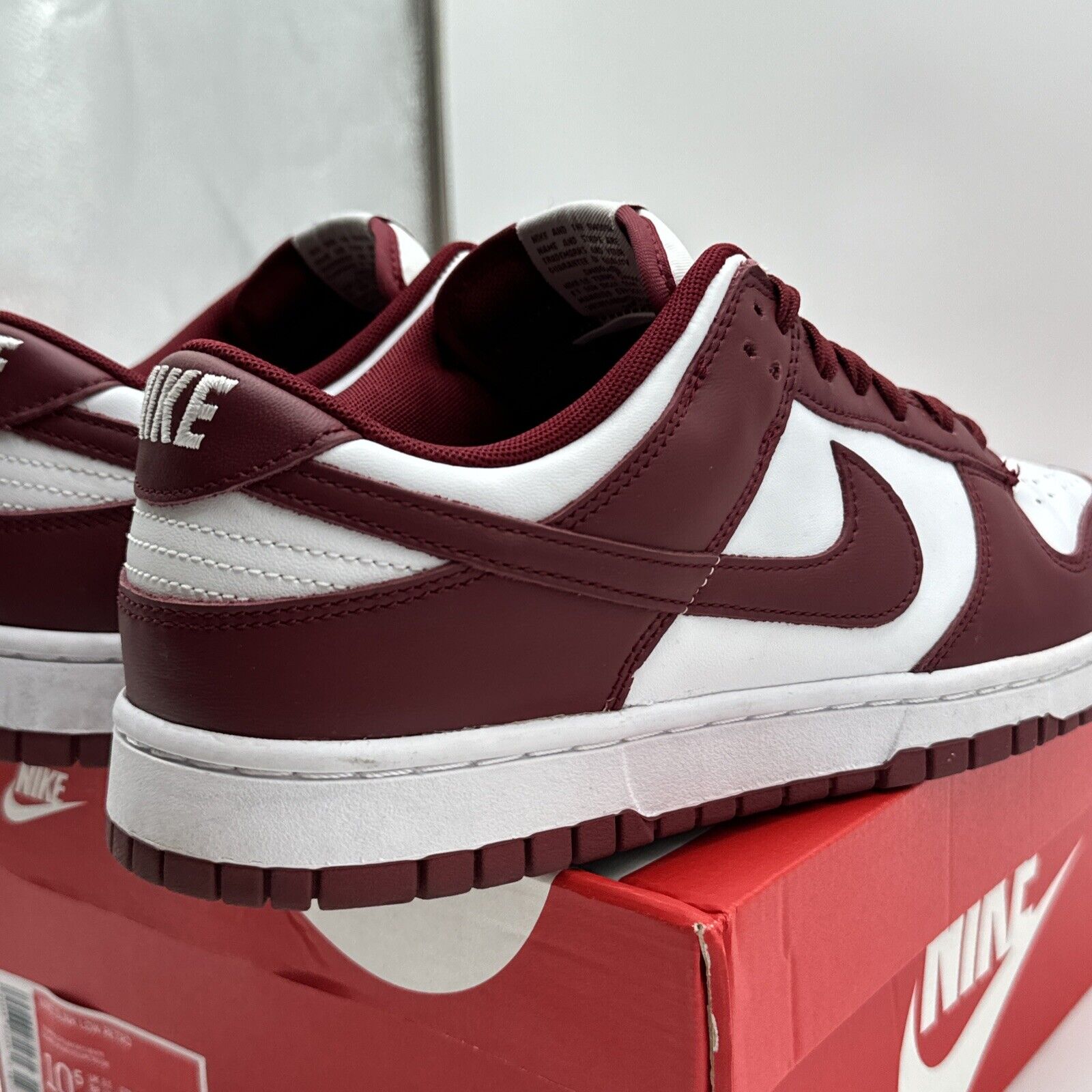 Size 10.5 - Nike Dunk Low Retro Team Red 2022 Burgundy Leather OG All