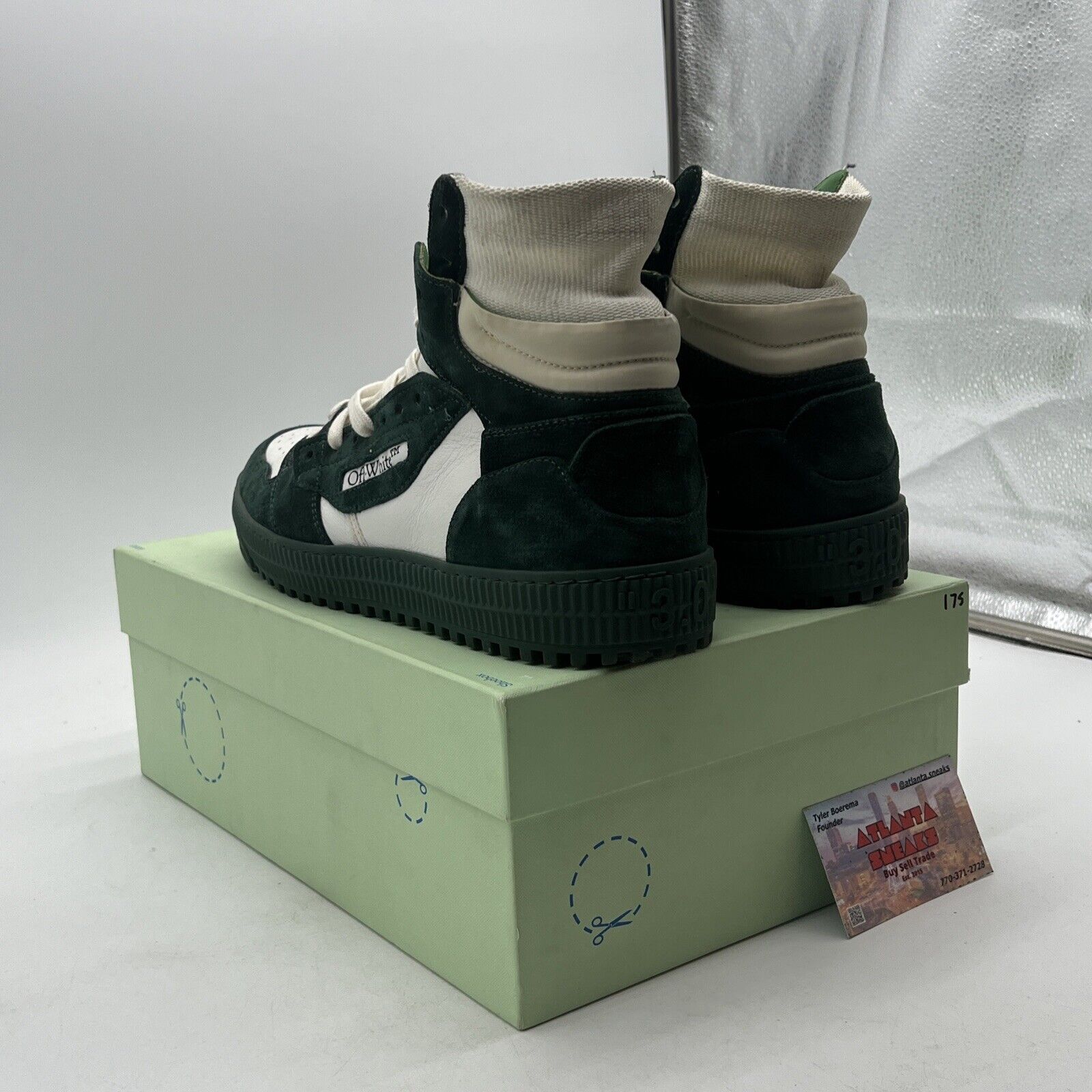 Size 12-Off White x Virgil Abloh 3.0 Off Court Calf Leather Sneakers White/Green