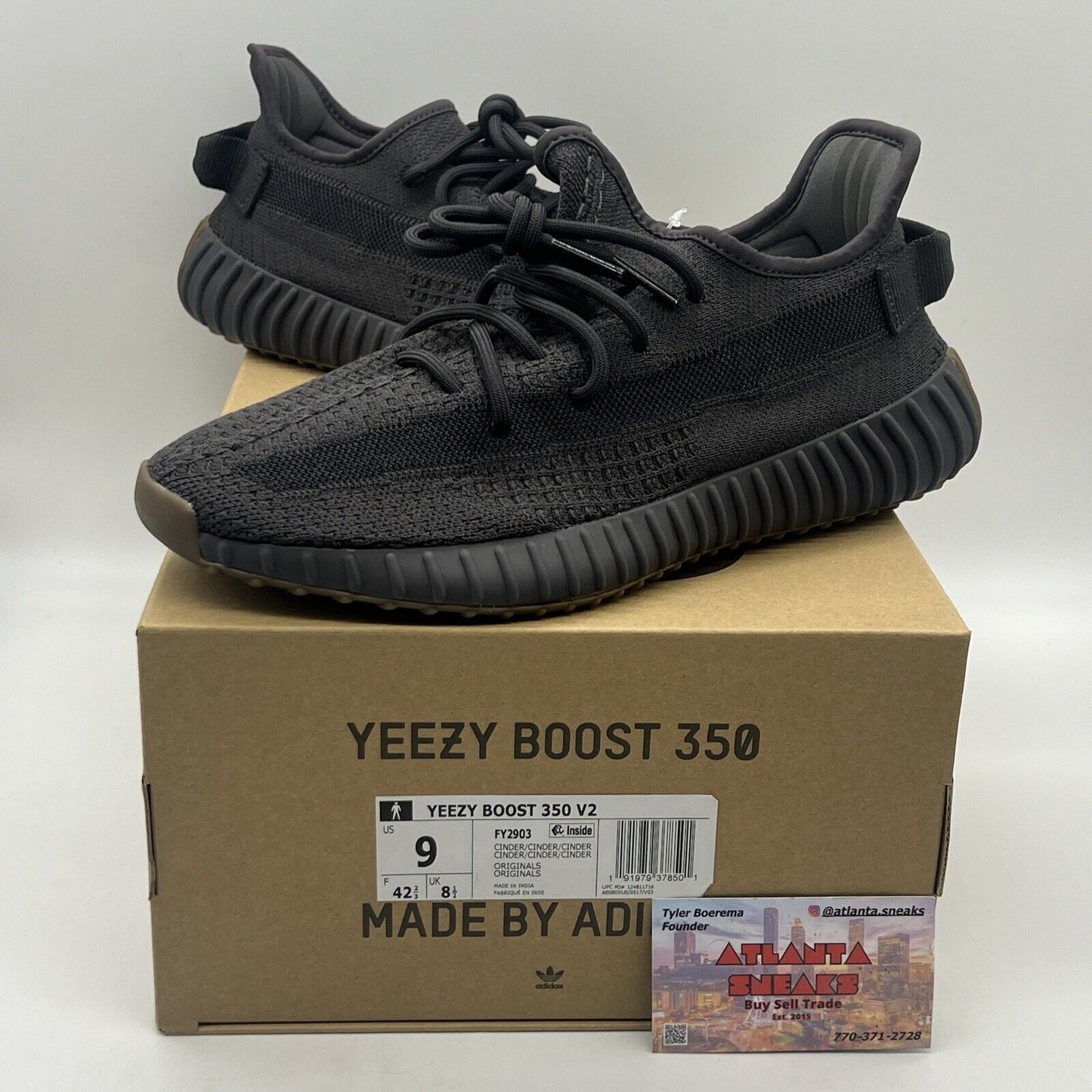 Size 9 - adidas Yeezy Boost 350 V2 Low Cinder Non-Reflective Brand New Og All DS