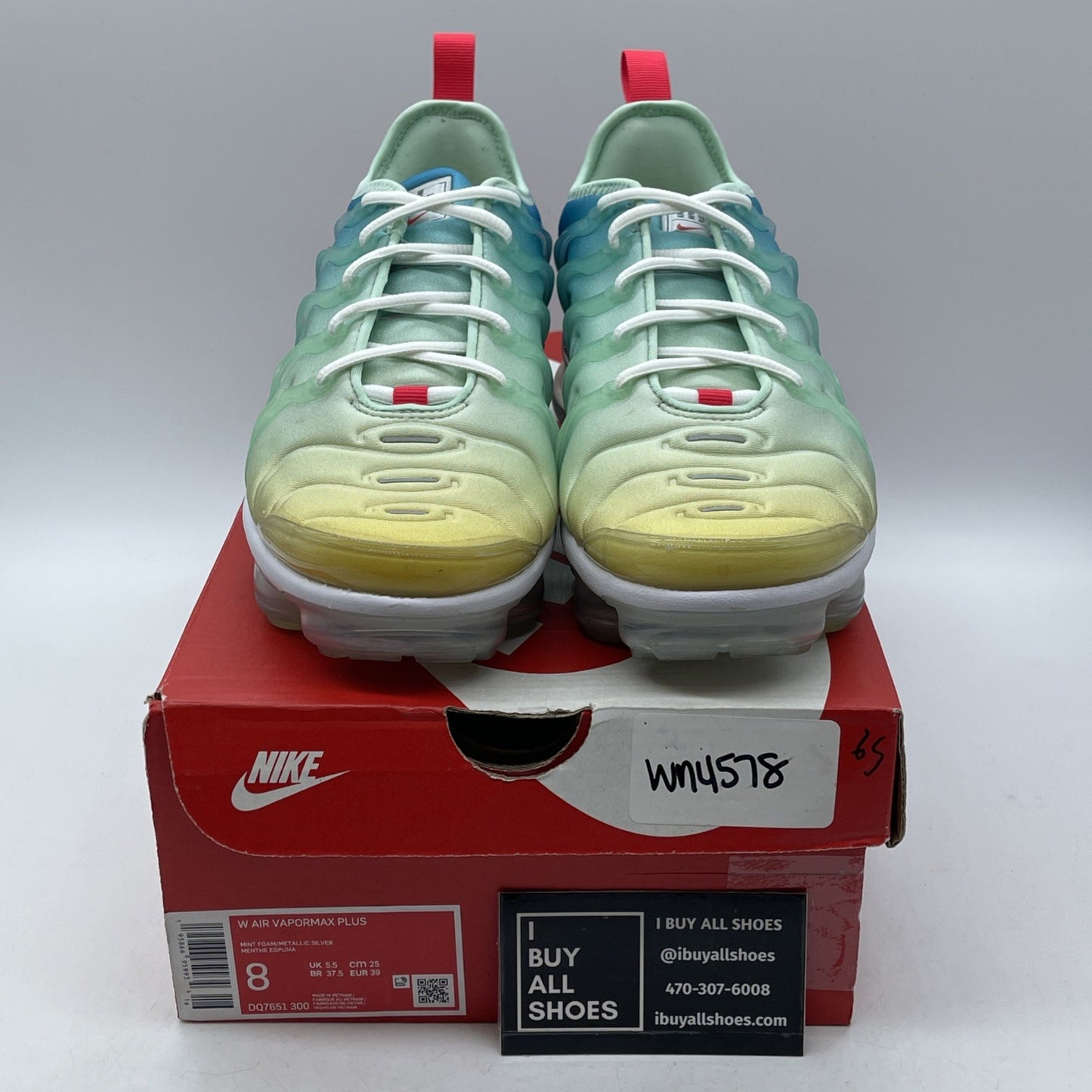 Size 8W - Nike Air VaporMax Plus Mint Foam Laser Blue Suede (DQ7651-300)