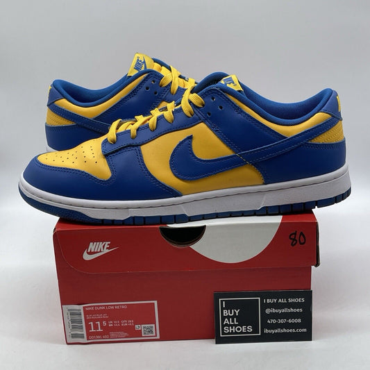 Size 11.5 - Nike Dunk Low UCLA Yellow Blue White Suede Leather (DD1391-402)