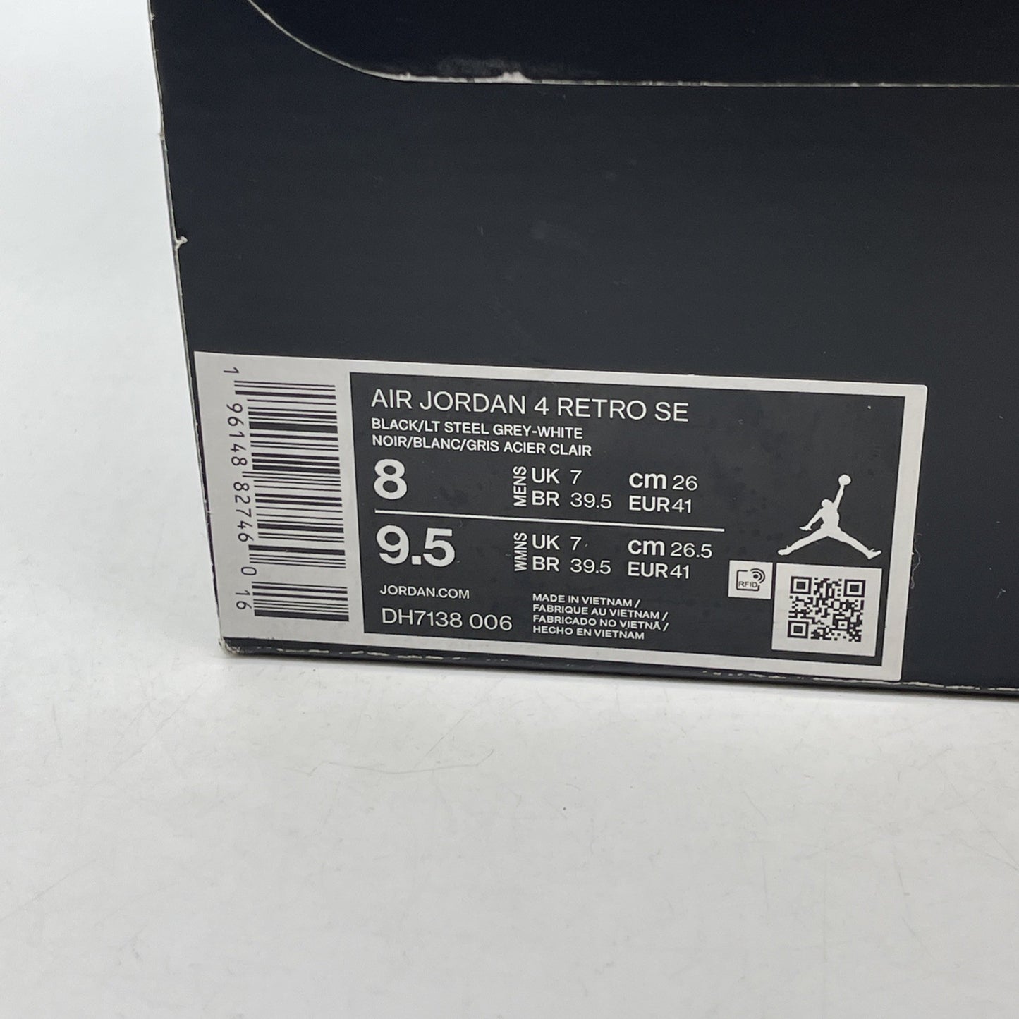 Size 8 - Jordan 4 Retro SE Mid Black Canvas Grey Suede (DH7138-006)