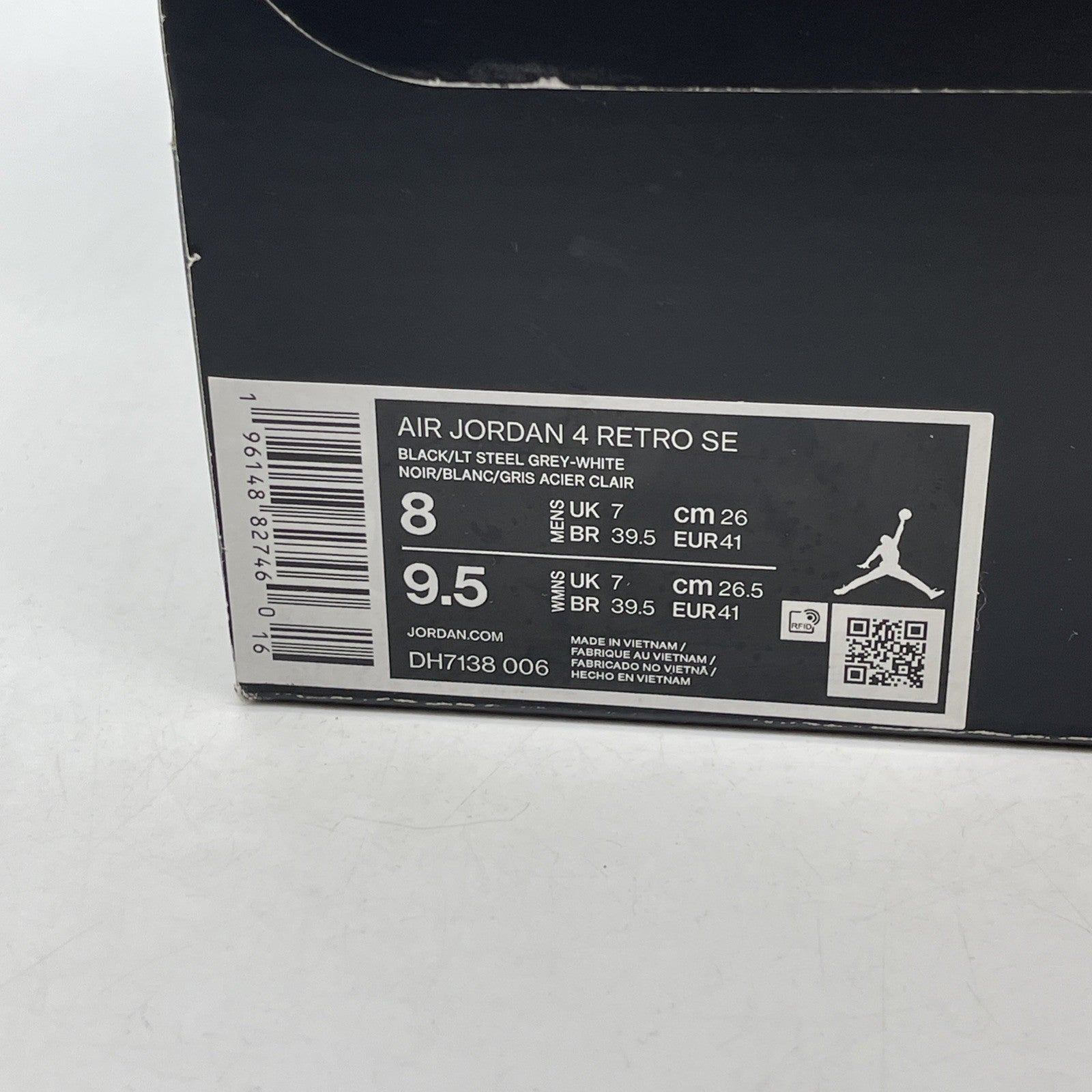 Size 8 - Jordan 4 Retro SE Mid Black Canvas Grey Suede (DH7138-006)