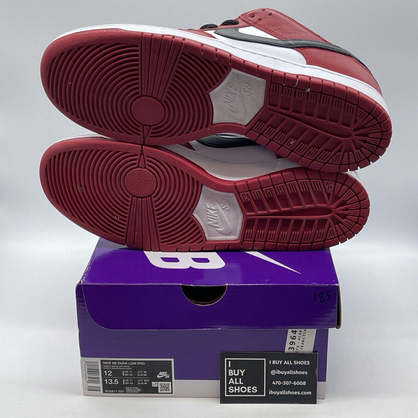 Size 12 - Nike SB Dunk Low J-Pack Chicago White Red Black Leather (BQ6817-600)