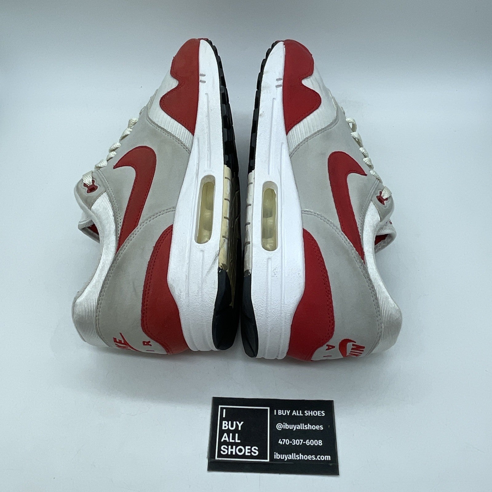 Size 12 - Nike Air Max 1 OG Anniversary Red Grey White Suede (908375-100)