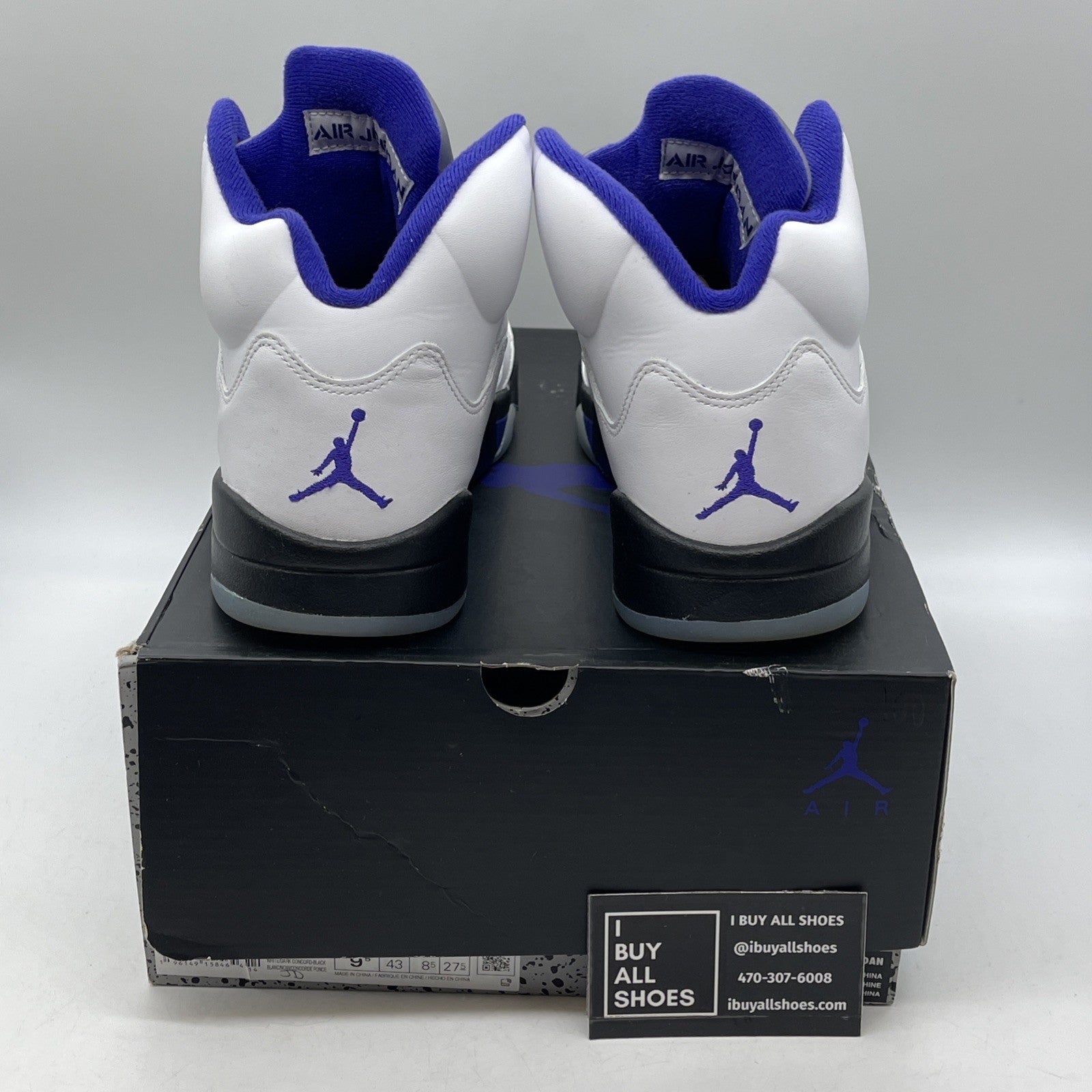 Size 9.5 - Jordan 5 Concord White Purple Black Leather (DD0587-141)