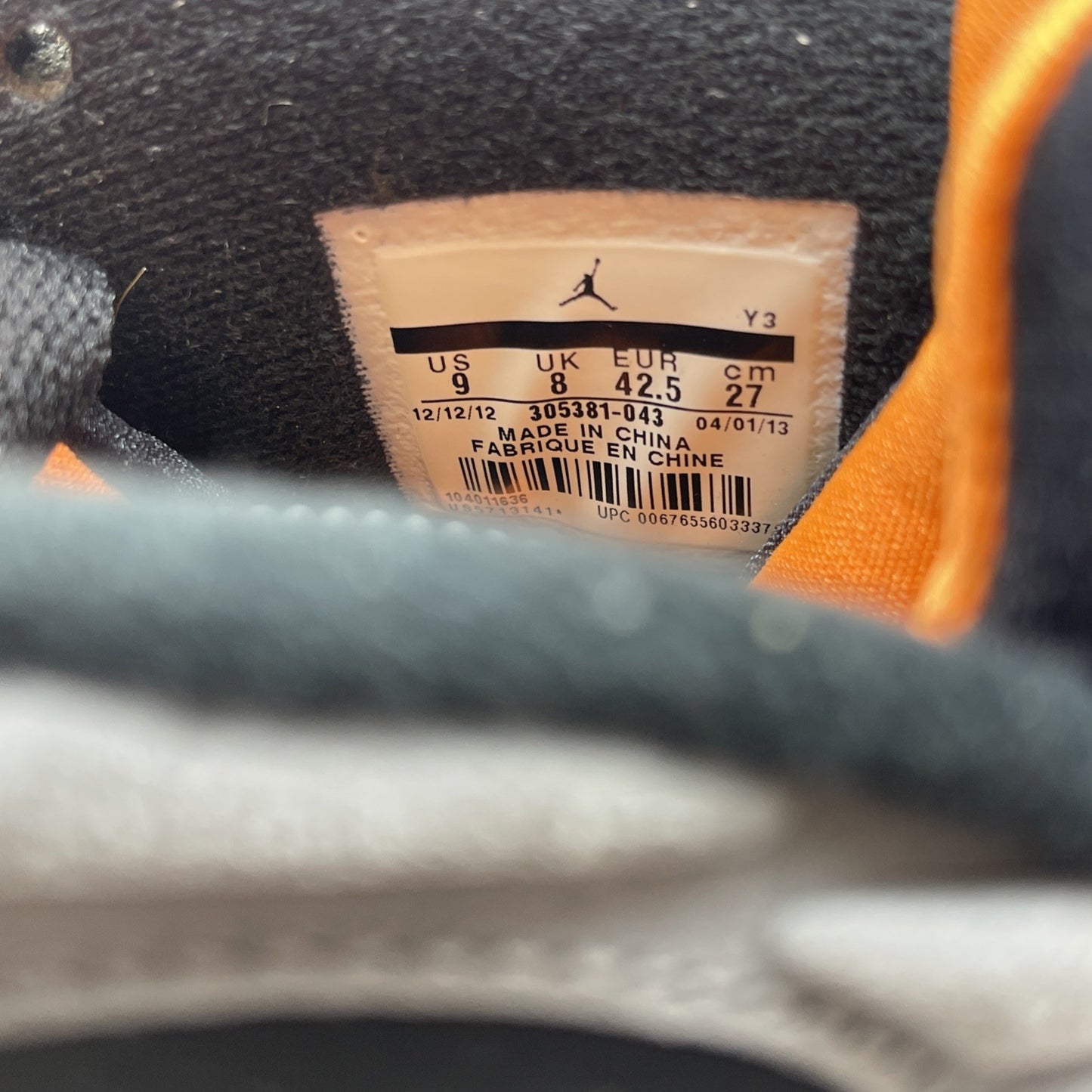 Size 9 - Air Jordan 8 Retro Phoenix Suns Grey Black Suede (305381-043)