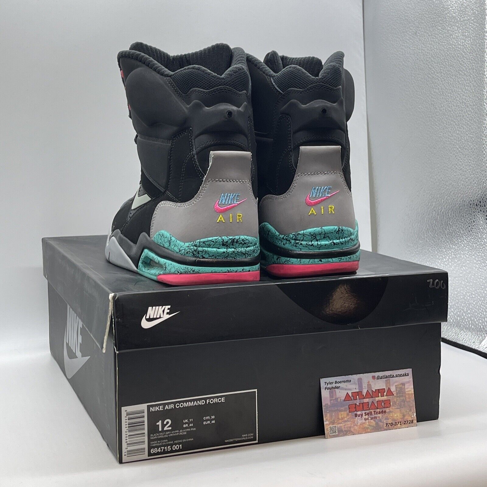 Size 12 - Nike Air Command Force Spurs Black Suede Leather (684715-001)