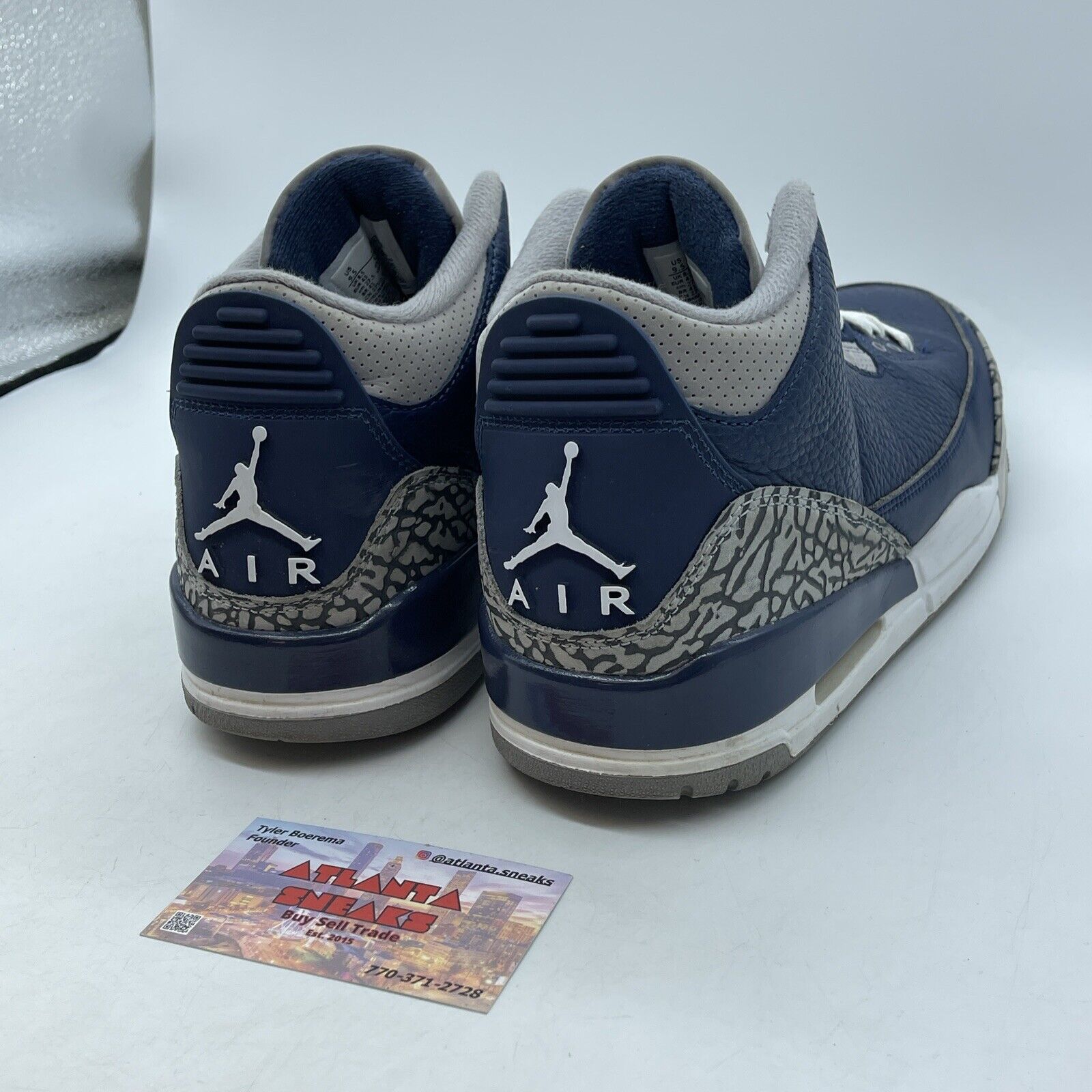 Size 9.5 - Jordan 3 Retro Blue White Leather Grey Suede (CT8532-401)