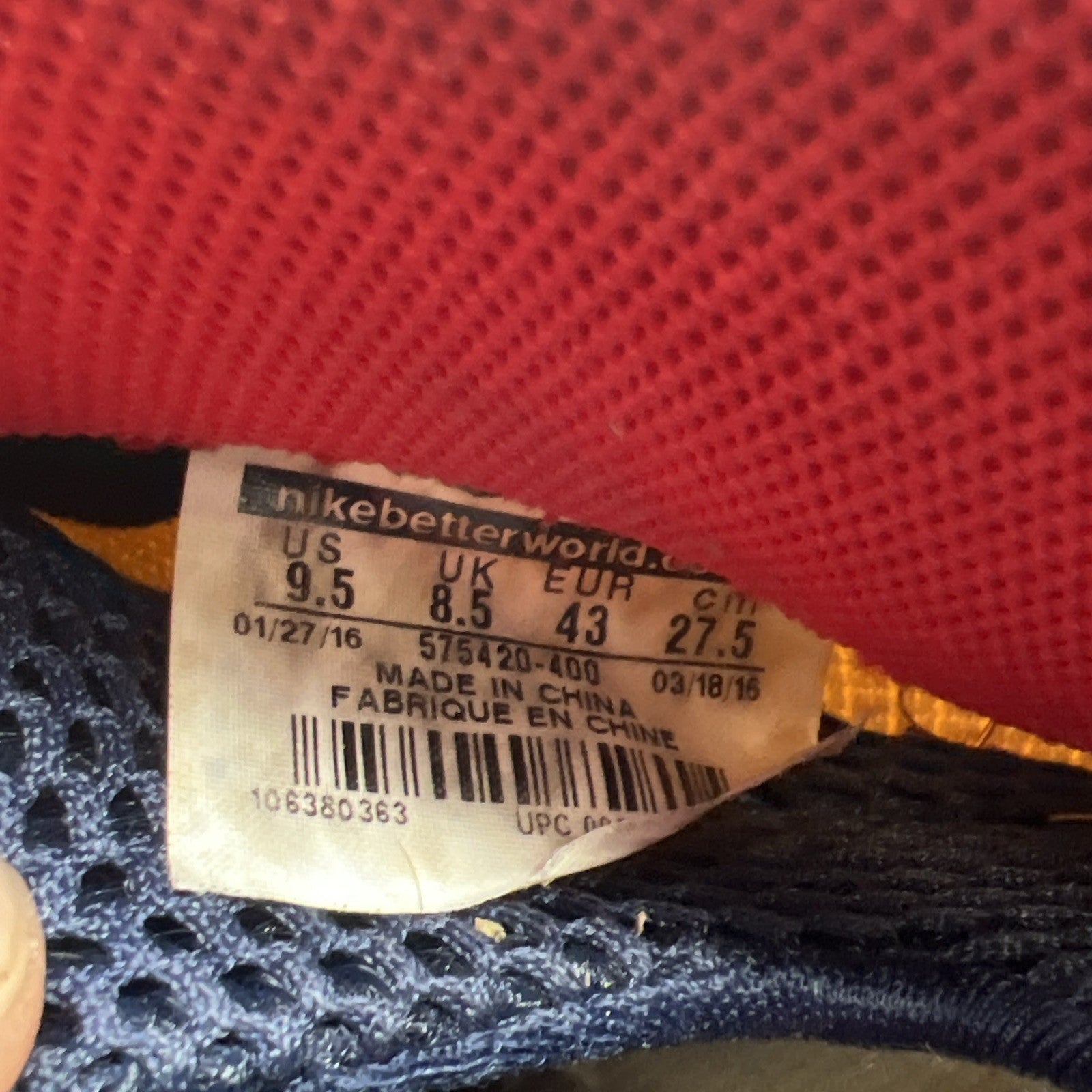 Size 9.5 - Nike Air Foamposite One PRM Olympic (575420-400)