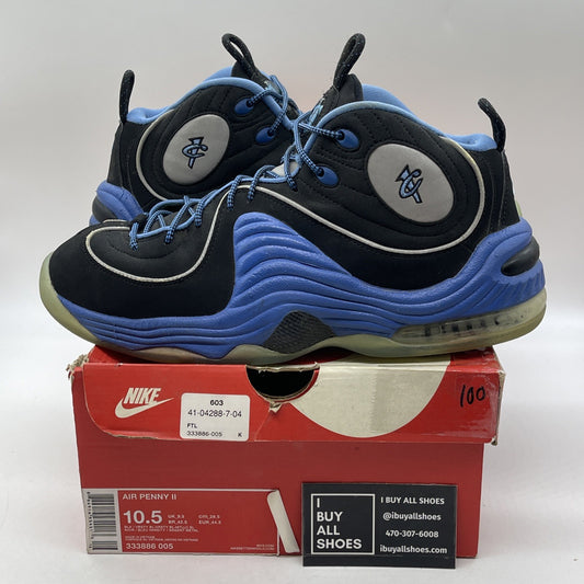 Size 10.5 - Nike Air Penny 2 Varsity Royal Black Blue Suede (333886-005)