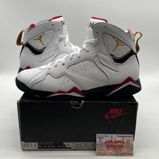 Size 11.5 - Jordan 7 Cardinal 2022 Black Yellow White Red Leather (CU9307-106)