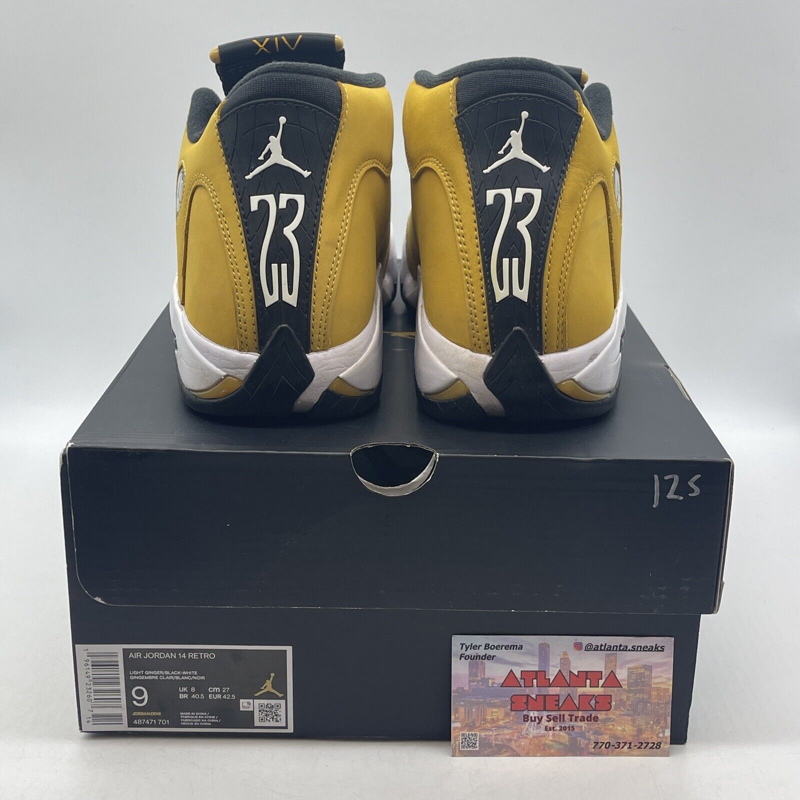 Size 9 - Jordan 14 Retro Light Ginger 2022 White Yellow Black (487471-701)