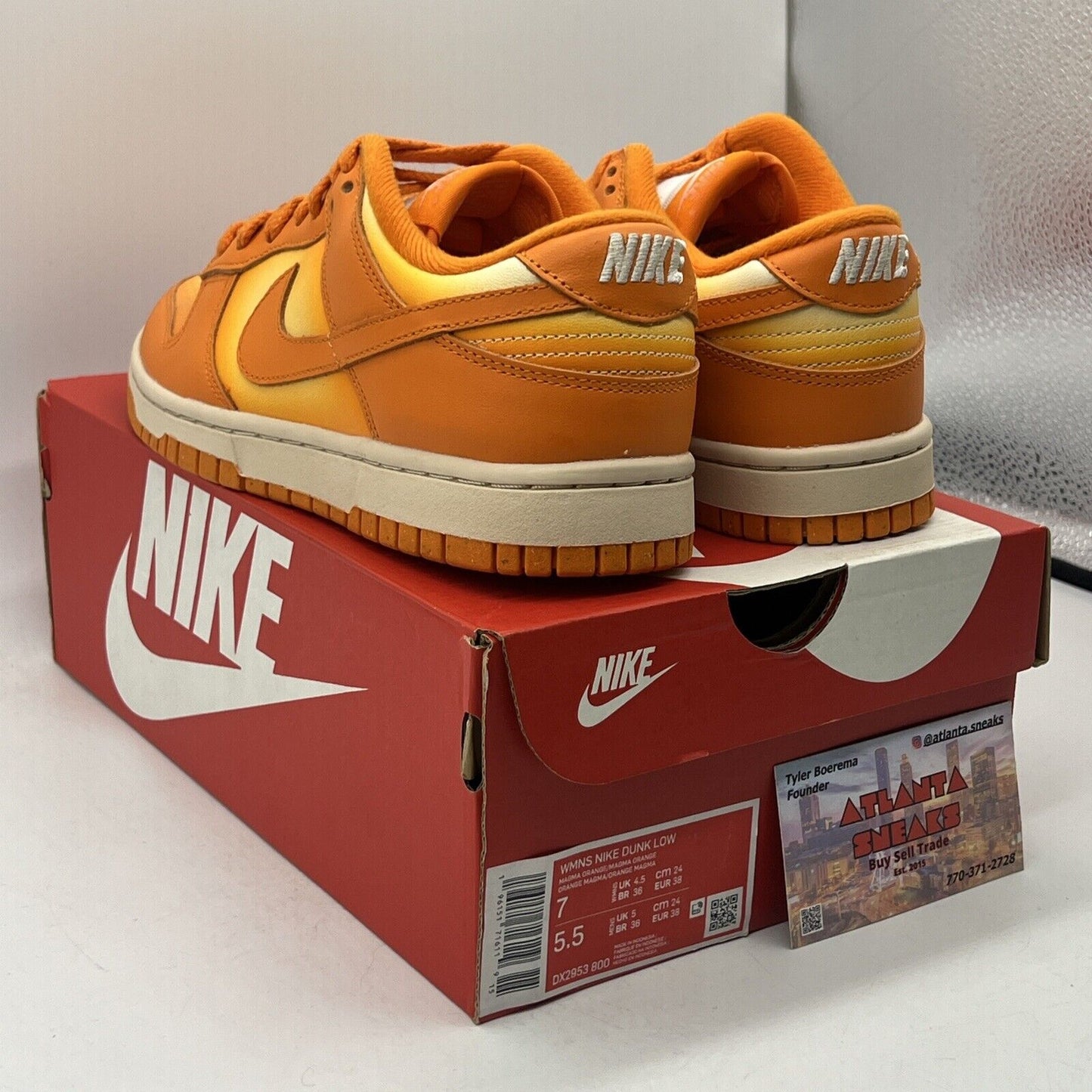 Size 7 - Nike Dunk Low Magma Orange W Yellow White Leather (DX2953-800)