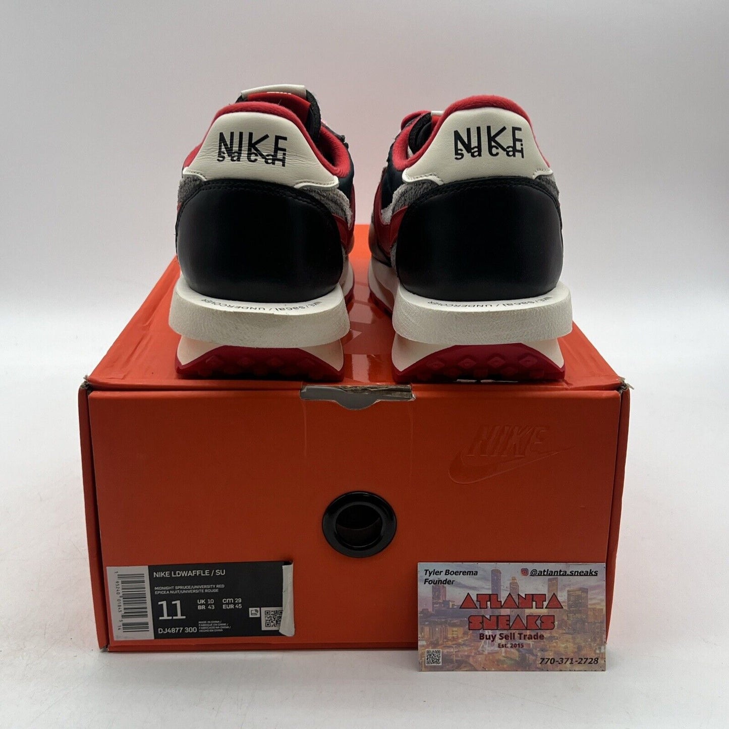 Size 11 - Nike sacai x Undercover x LDWaffle Midnight Spruce University Red