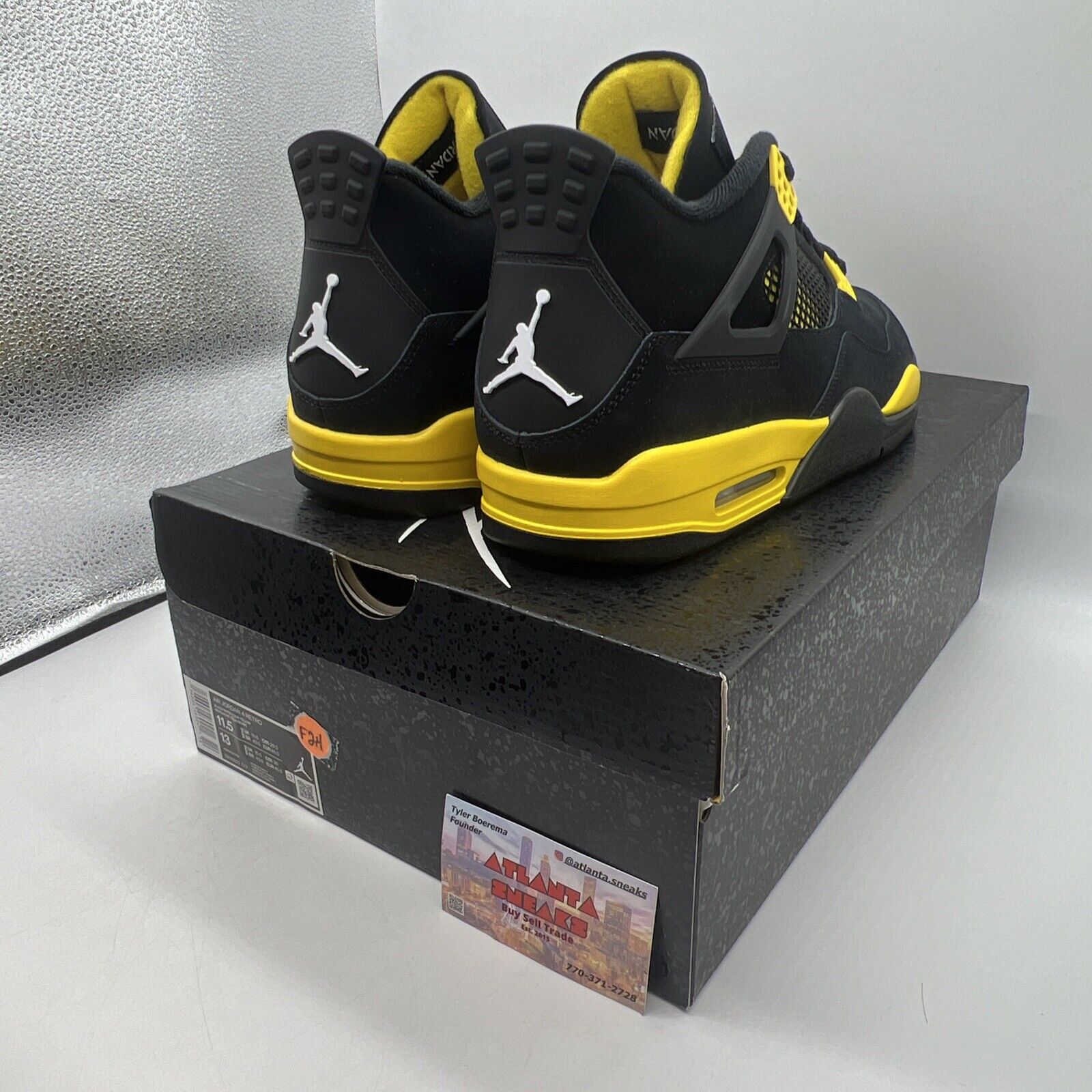 Size 11.5 - Jordan 4 Retro Mid Thunder Brand New Oh All Yellow Black