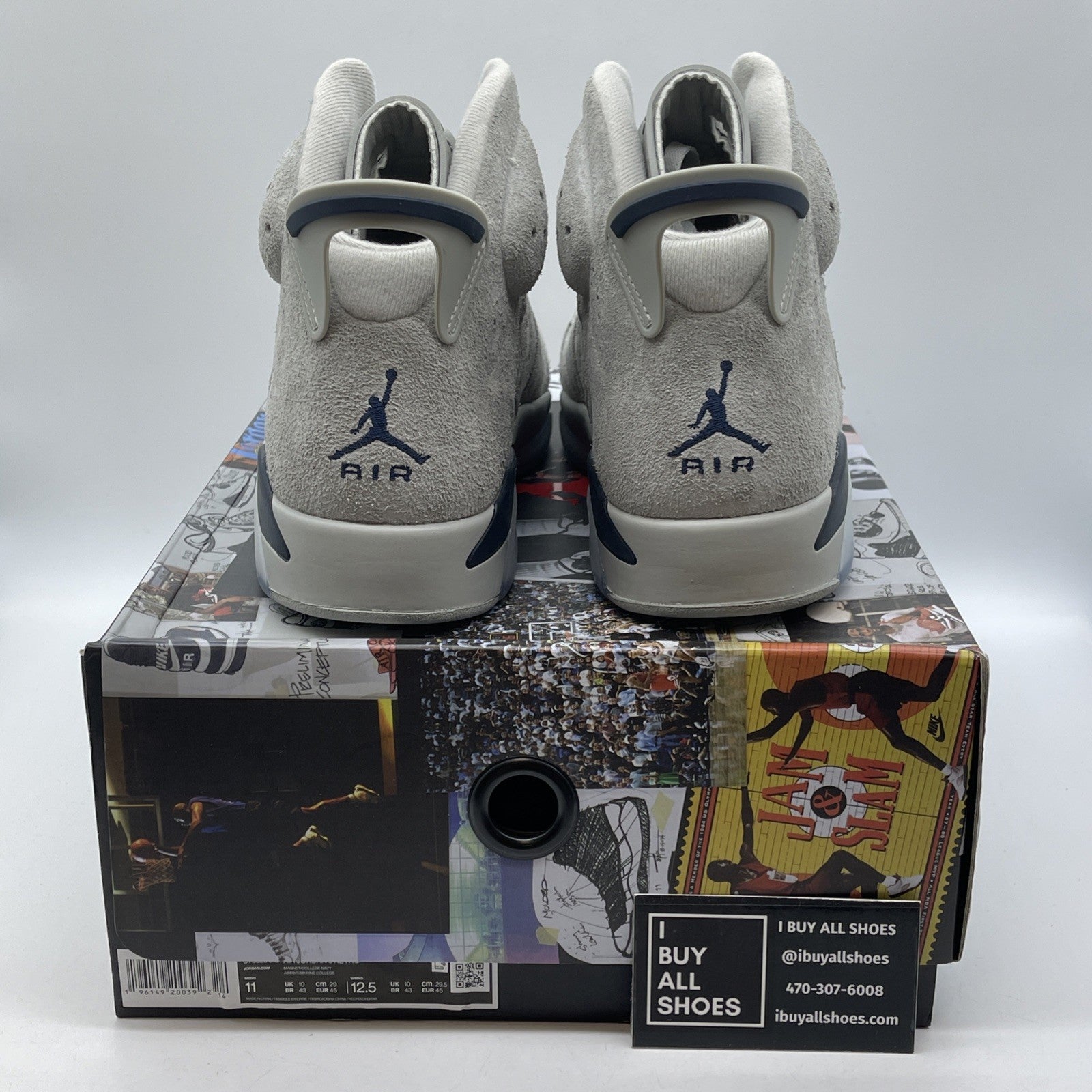 Size 11 - Jordan 6 Retro Mid Georgetown Blue Grey Blue Suede (CT8529-012)