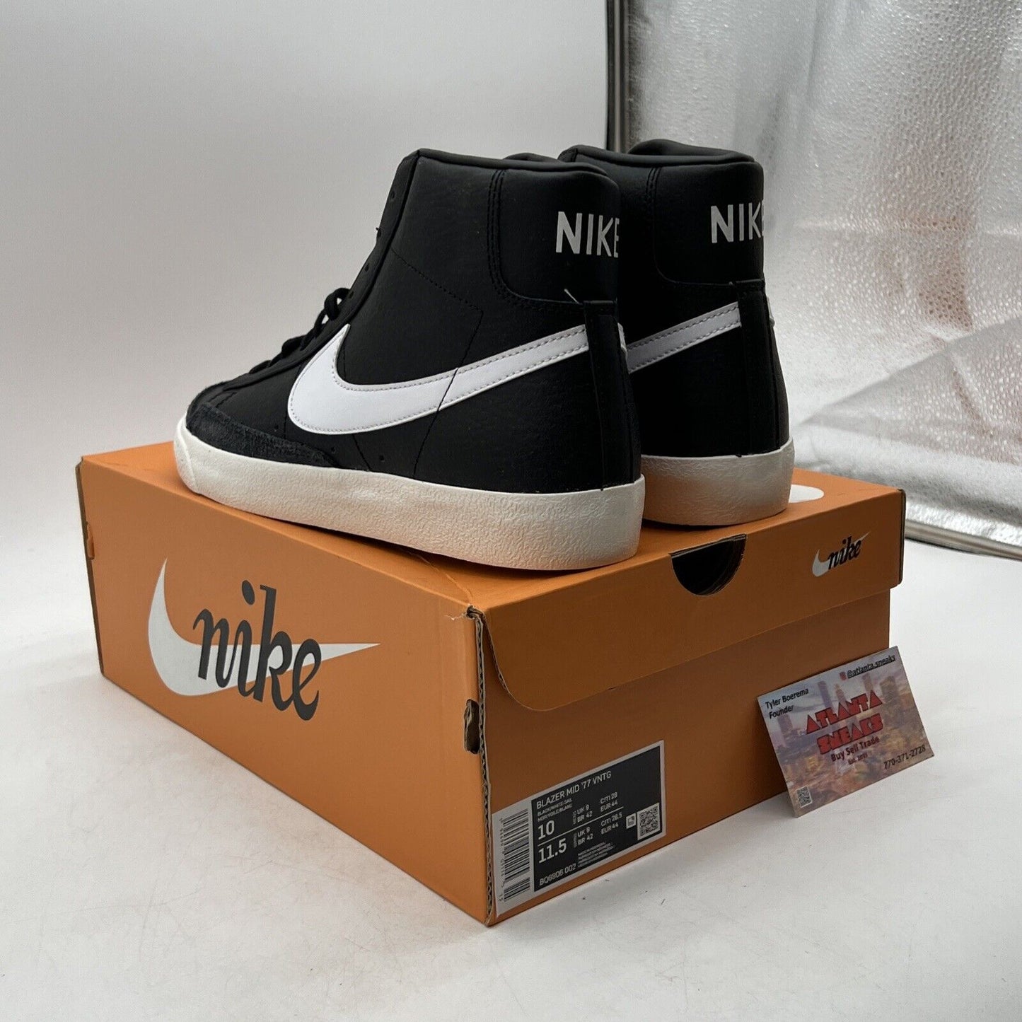 Size 10 - Nike Blazer '77 Vintage Mid Black Sail Leather (BQ6806-002)