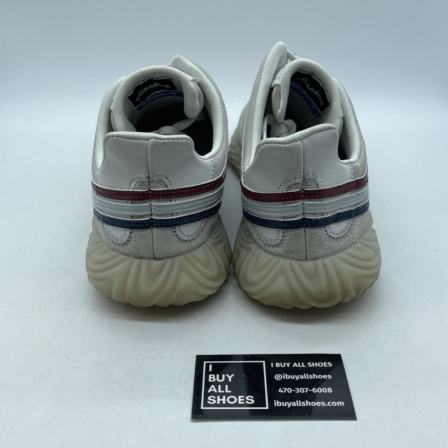 Size 13 - adidas Sobakov White Collegiate Navy Blue Suede Leather (EE5624)