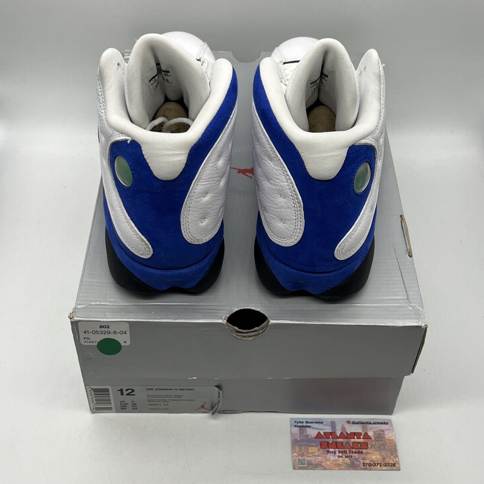 Size 12 - Air Jordan 13 Retro Hyper Royal Black White Blue Leather Suede Used