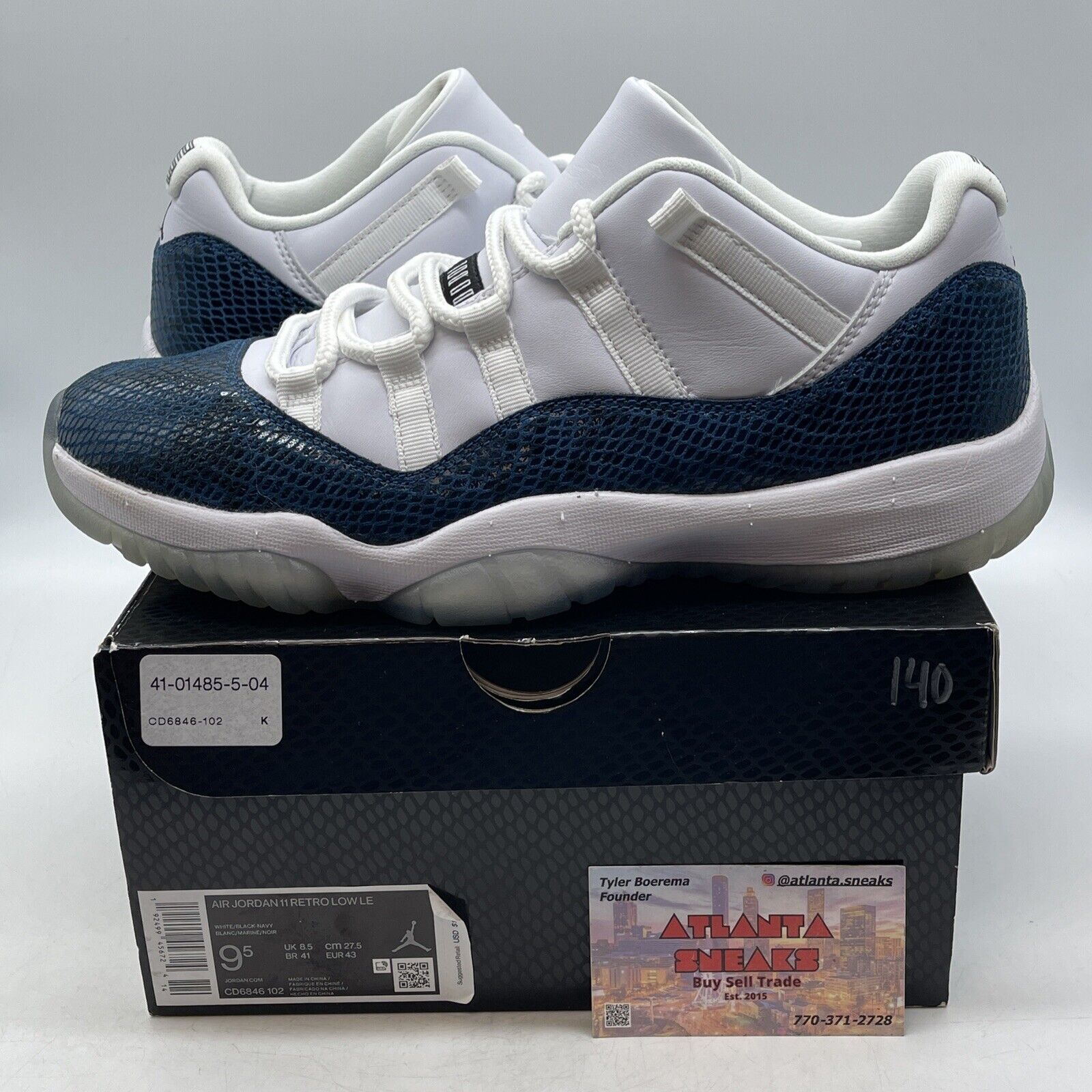 Size 9.5 - Jordan 11 Retro Low Snakeskin 2019 Blue White Leather (CD6846-102)