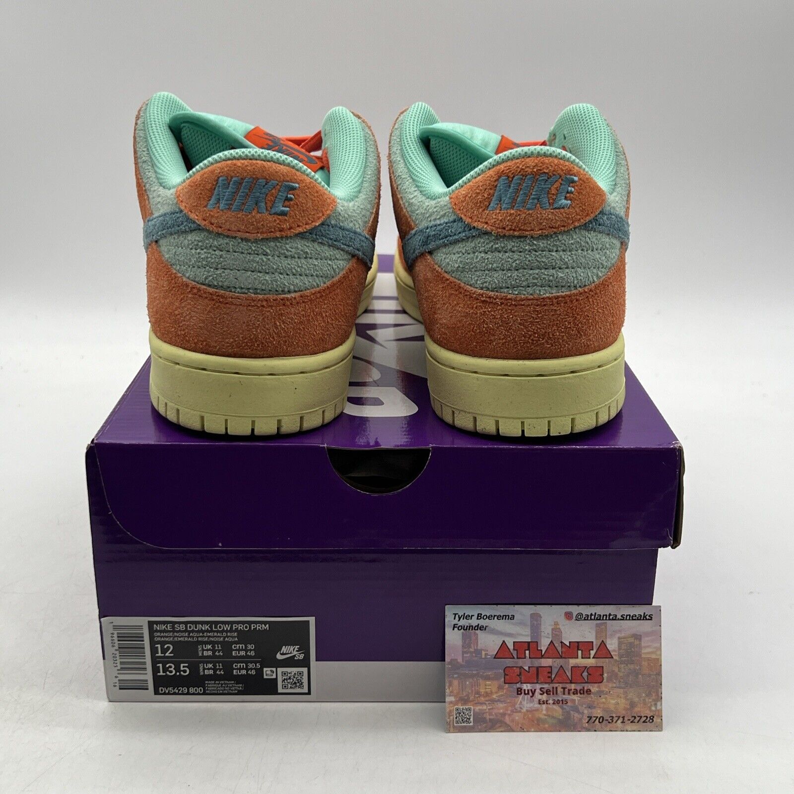 Size 12 - Nike Dunk SB Low Orange Emerald Rise (DV5429-800)