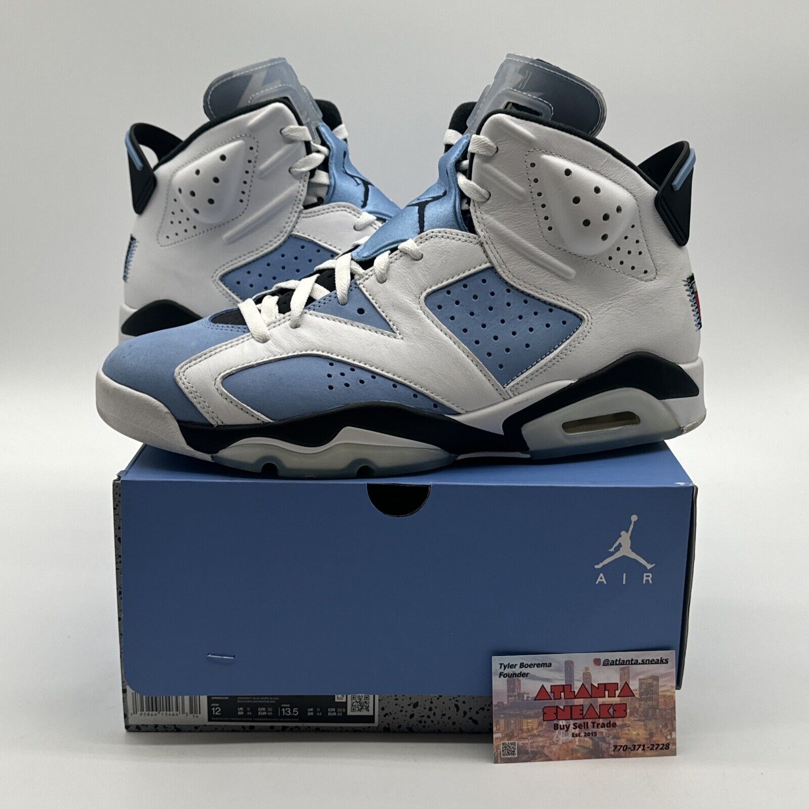 Size 12 - Jordan 6 Retro Mid UNC Home Blue White Icy Soles OG Box Suede Light Bl