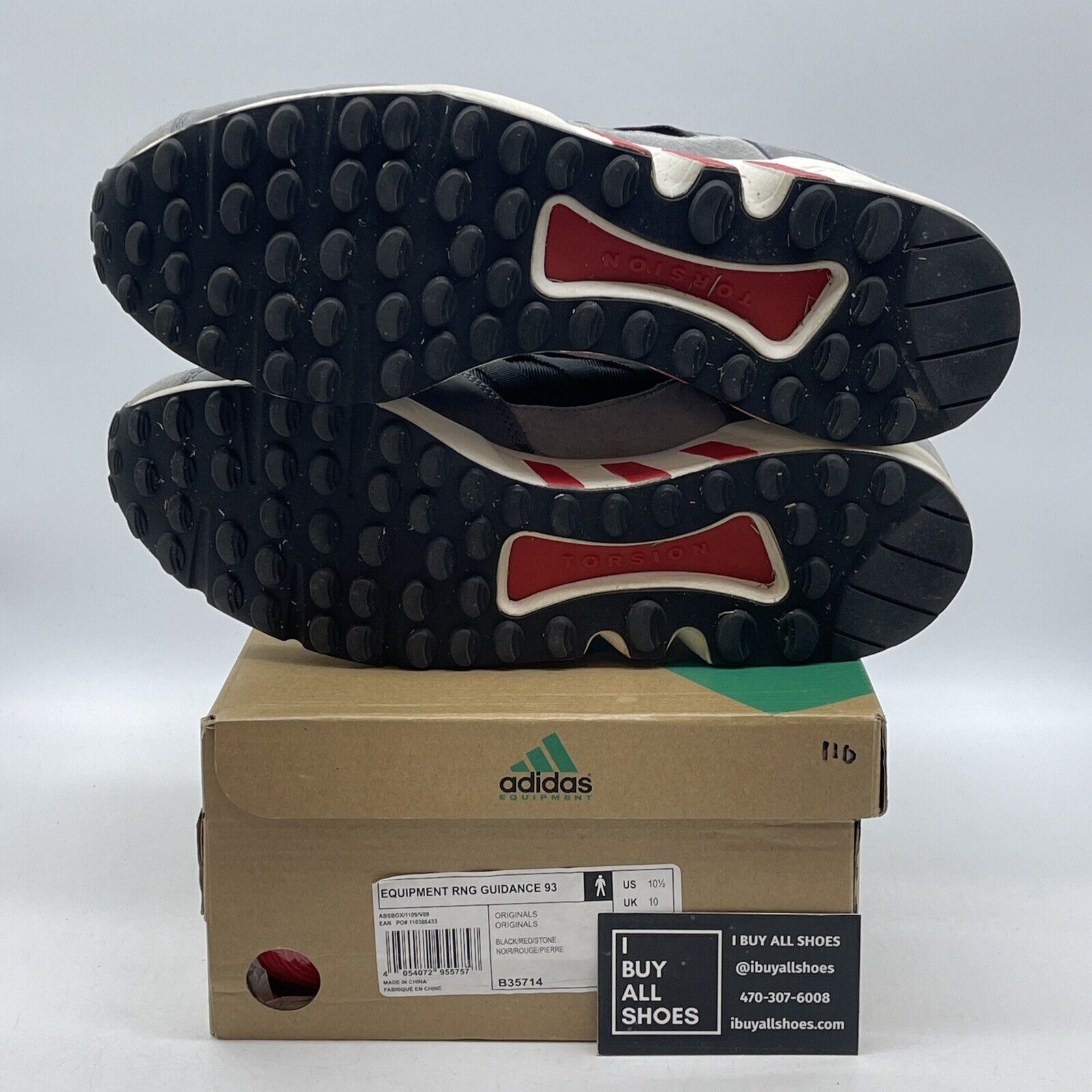 Size 10.5 - adidas Solebox x EQT Running Guidance 93 Gray Black Suede (B35714)