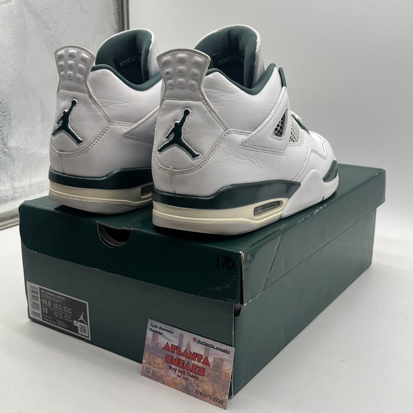 Size 10.5 - Air Jordan 4 Retro Oxidized Green White Leather (FQ8138-103)