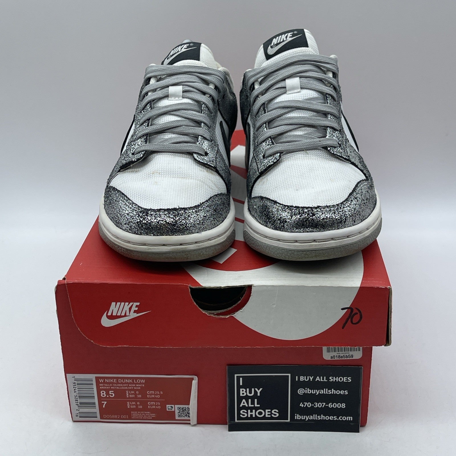 Size 8.5W - Nike Dunk Low Golden Gals Silver White Leather (DO5882-001)