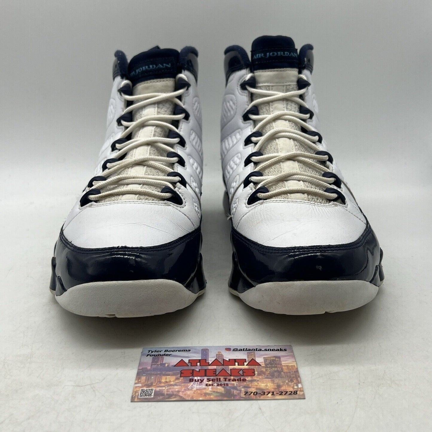 Size 11.5 - Air Jordan 9 Retro UNC White Navy Leather (302370-145)