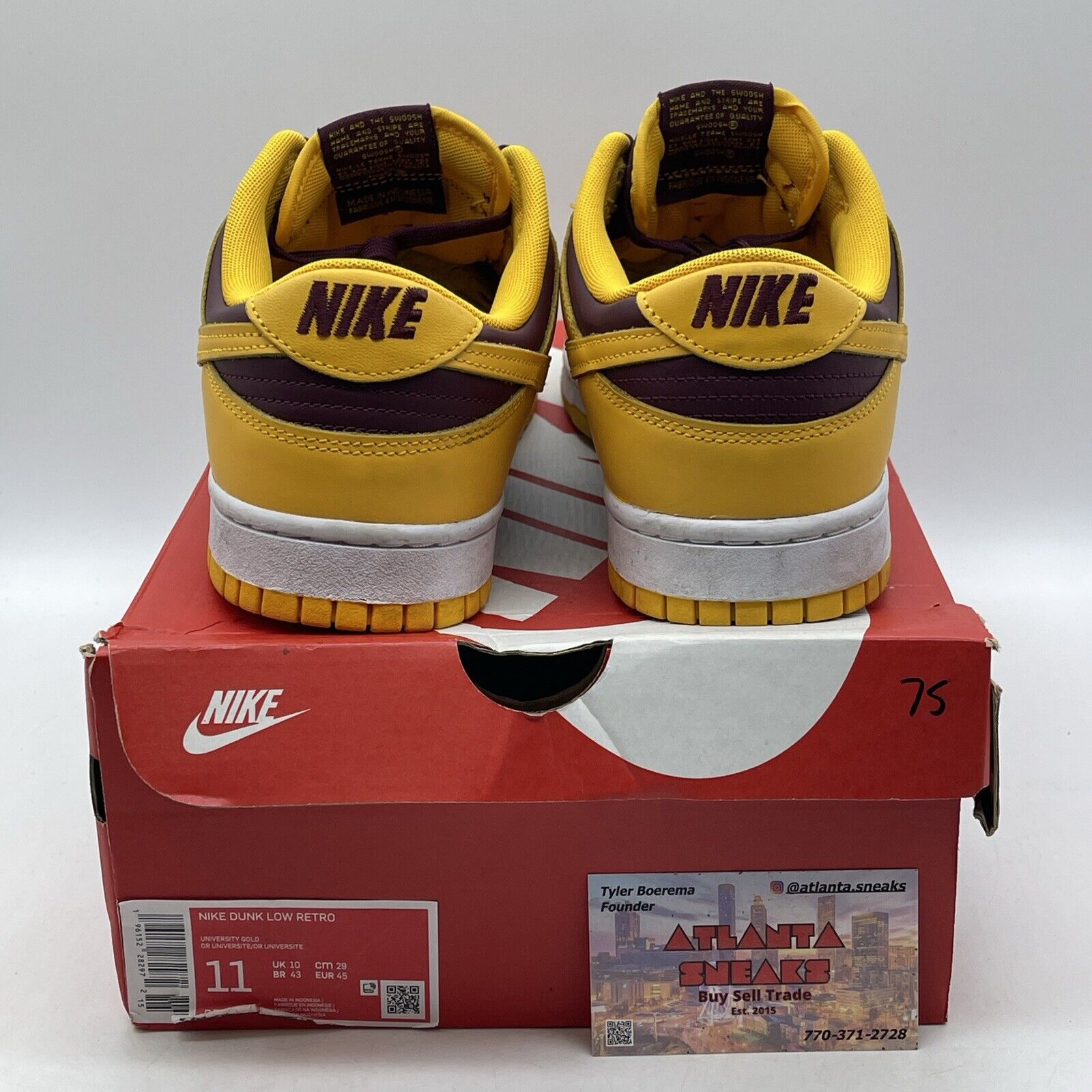 Size 11 - Nike Dunk Low Retro Arizona State Yellow Burgundy Leather (DD1391-702)