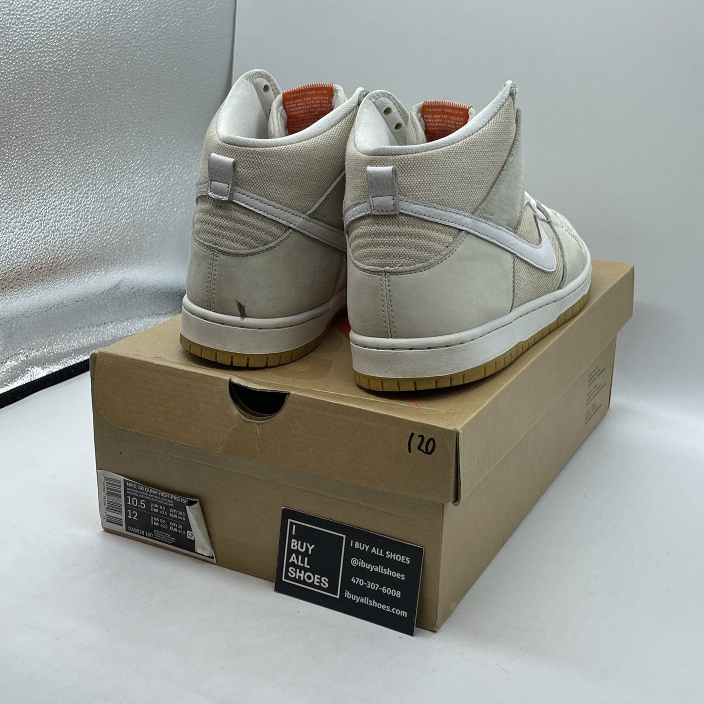 Size 10.5W -Nike Dunk Pro ISO SB High Unbleached Pack Natural (DA9626-100)