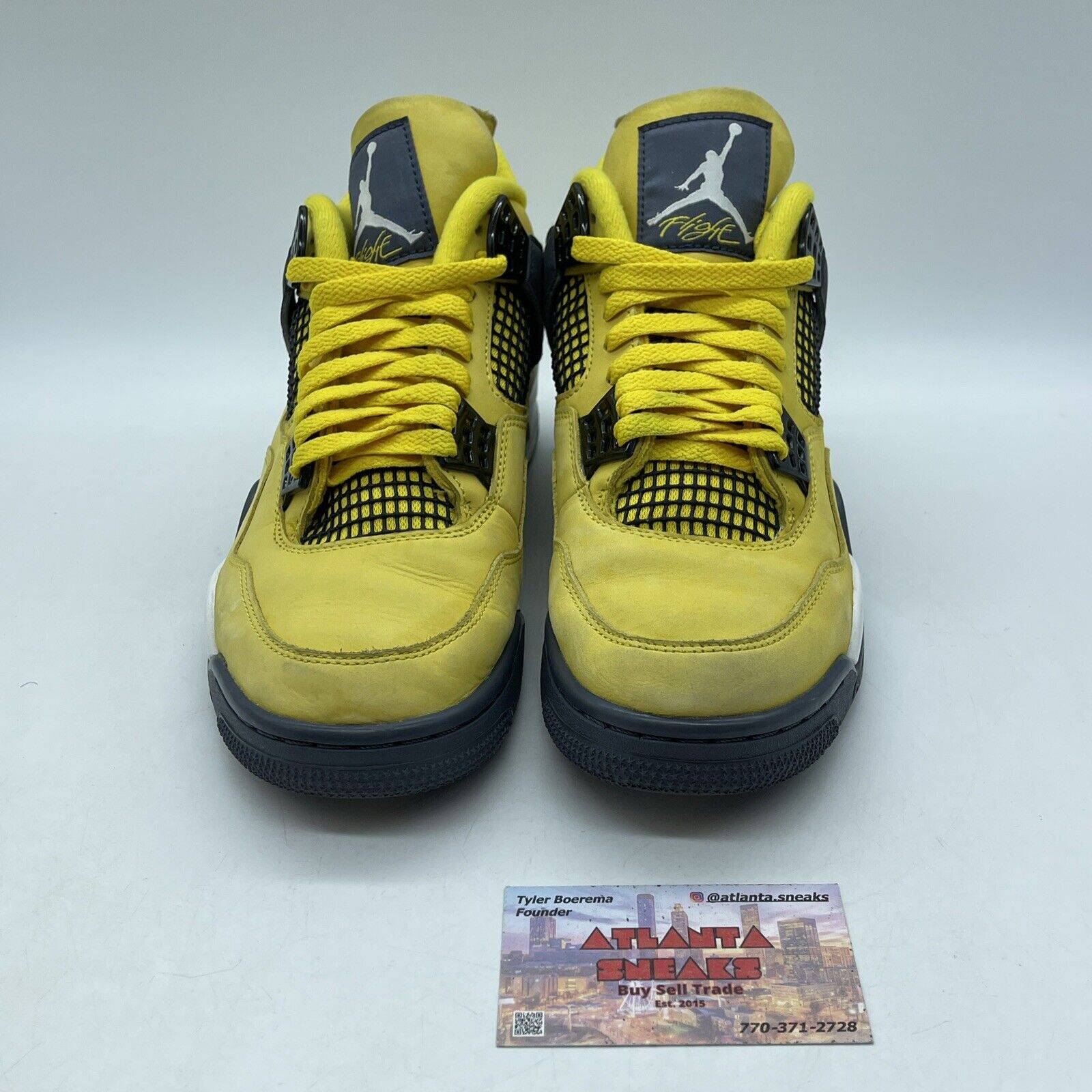 Size 8 - Jordan 4 Retro Mid Lightning White Grey Yellow Suede (CT8527-700)