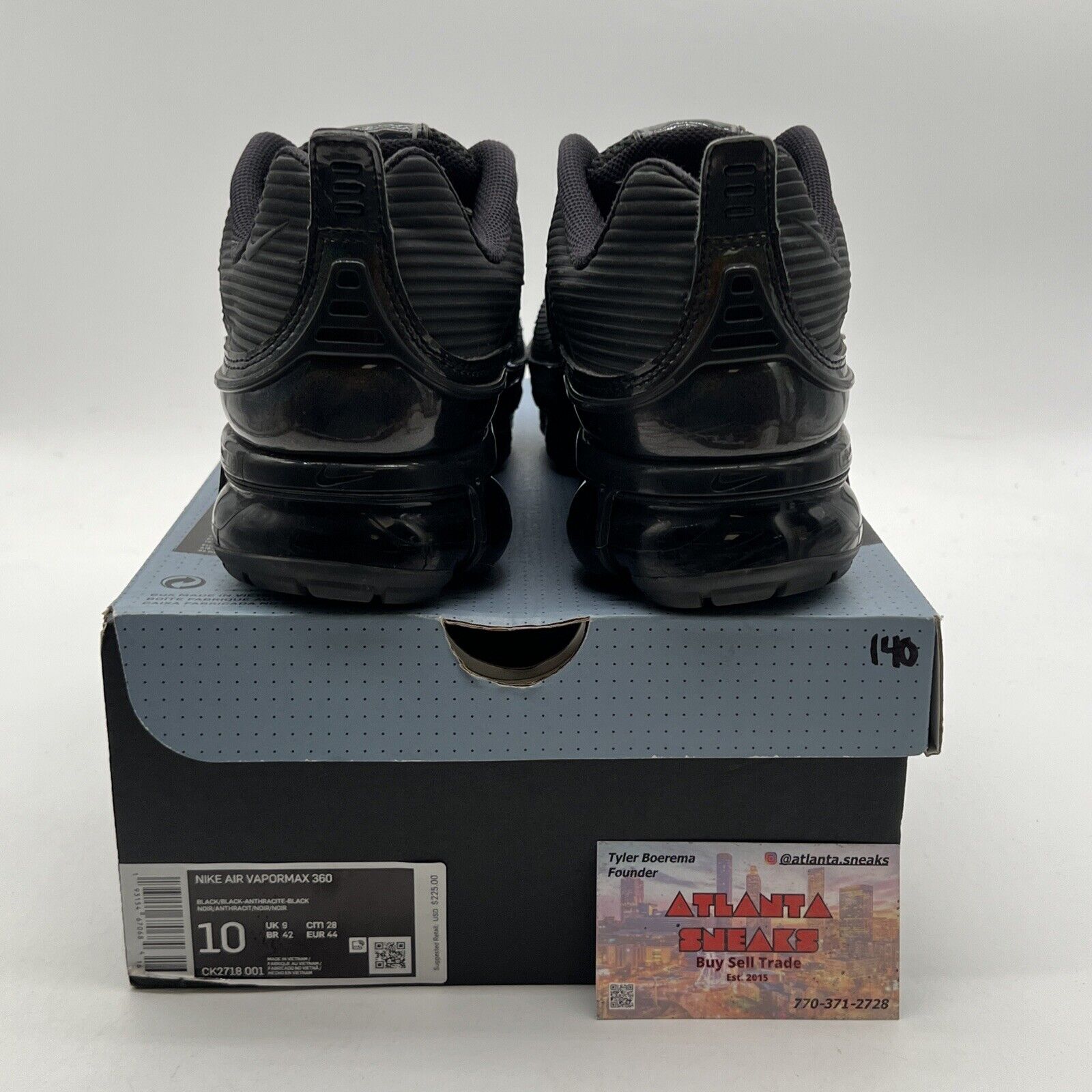 Size 10 - Nike Air VaporMax 360 Black (CK2718-001)