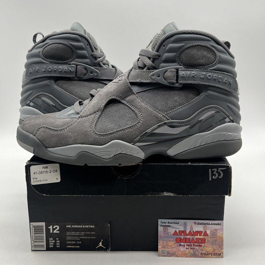 Size 12 - Air Jordan 8 Retro Cool Grey Suede Leather (305381-014)