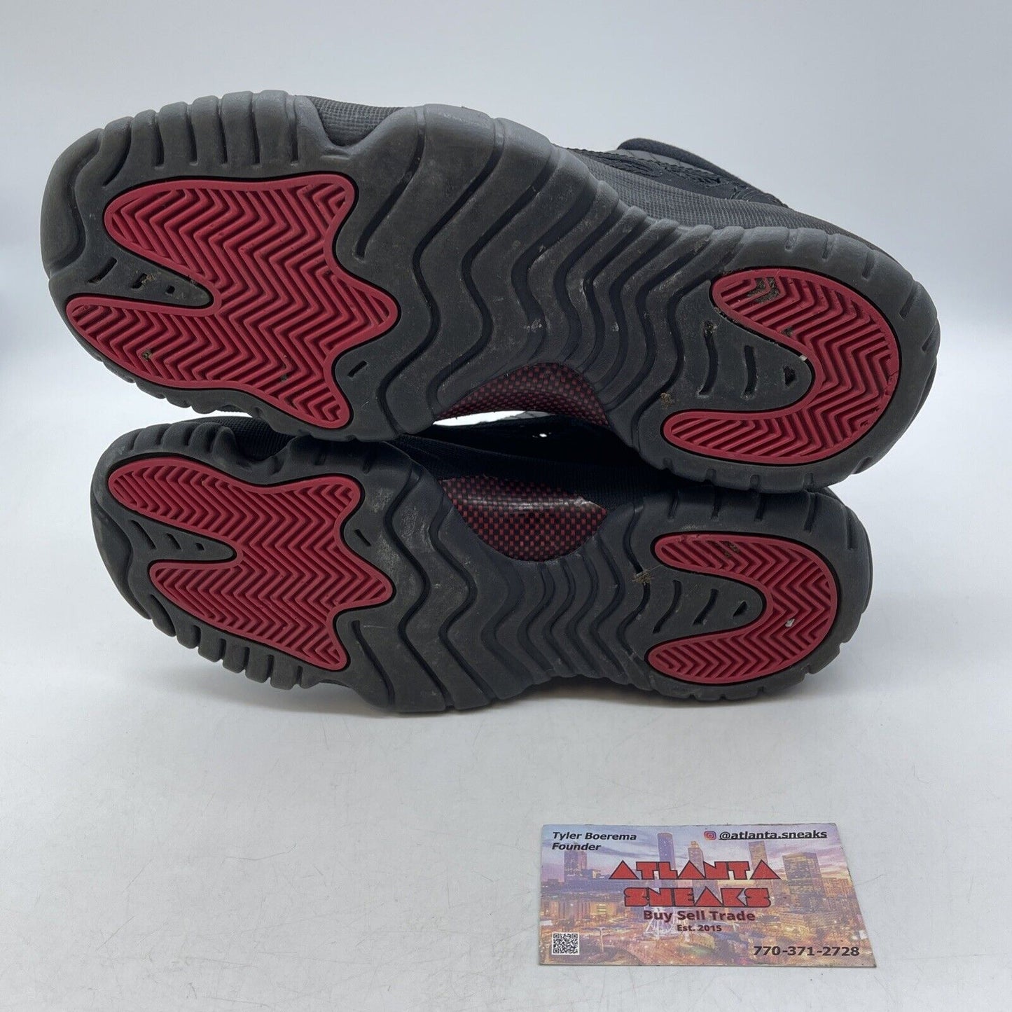 Size 6Y (GS) - Jordan 11 Retro IE Low Referee Black Red Suede (768873-003)