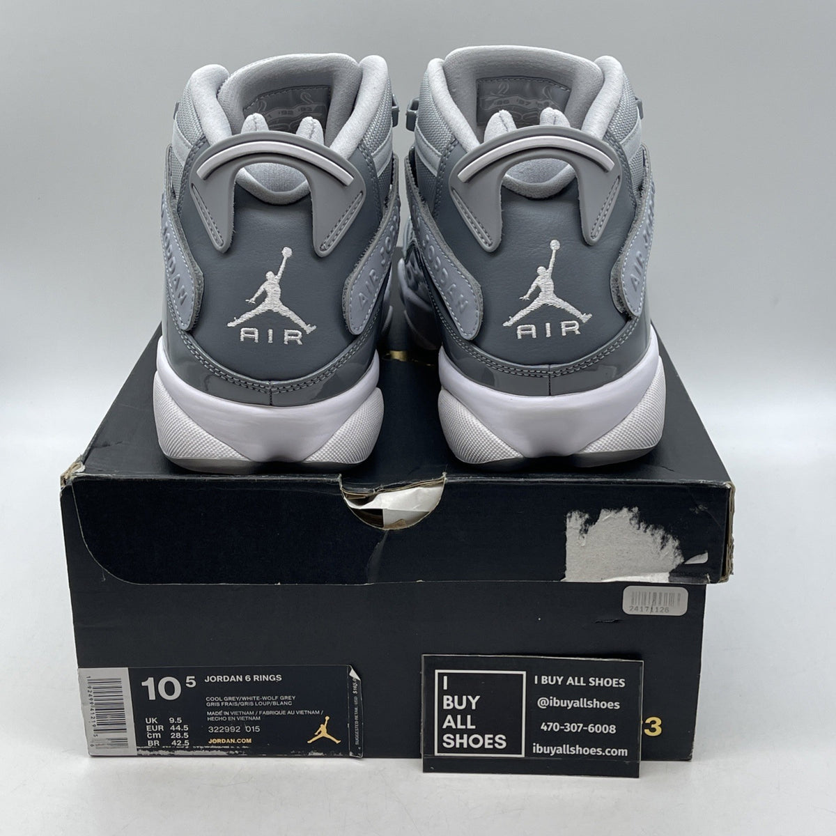Size 10.5 - Air Jordan 6 Rings Cool Grey (322992-015)