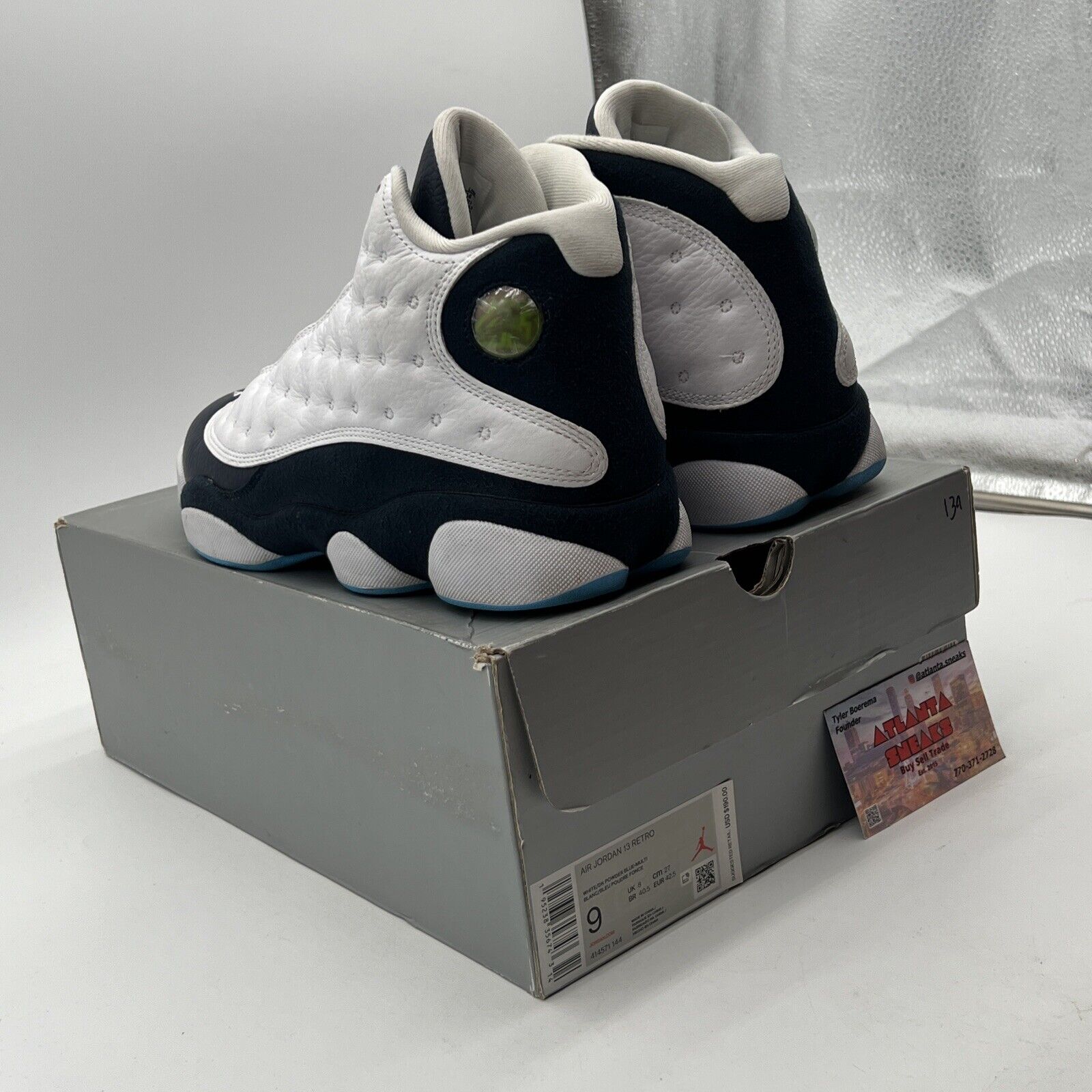 Size 9 - Jordan 13 Retro Obsidian White Navy Blue Leather (415571-144)