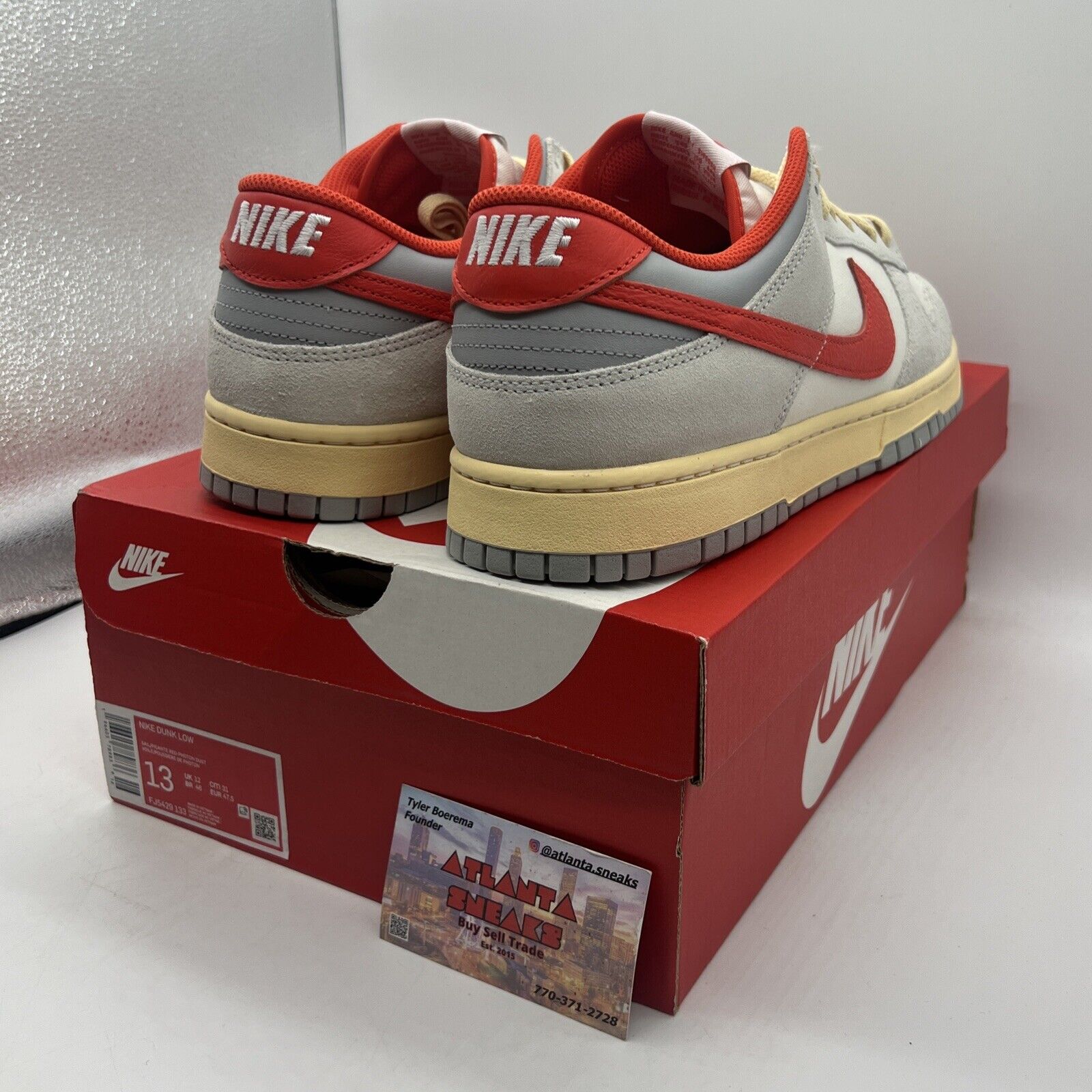 Size 13 - Nike Dunk Low Athletic Department - Picante Red Brand New Og All DS