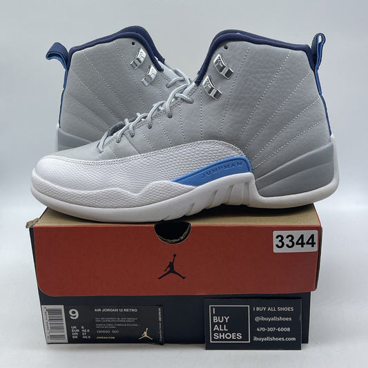 Size 9 - Air Jordan 12 Retro Grey University Blue Suede Leather (130690-007)