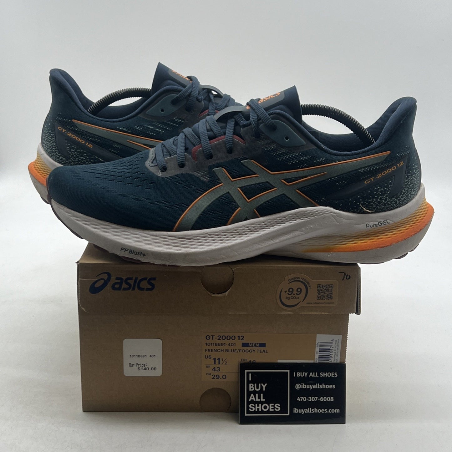 Size 11.5 - Asics GT 2000 12 French Blue Foggy Teal (1011B691-401)
