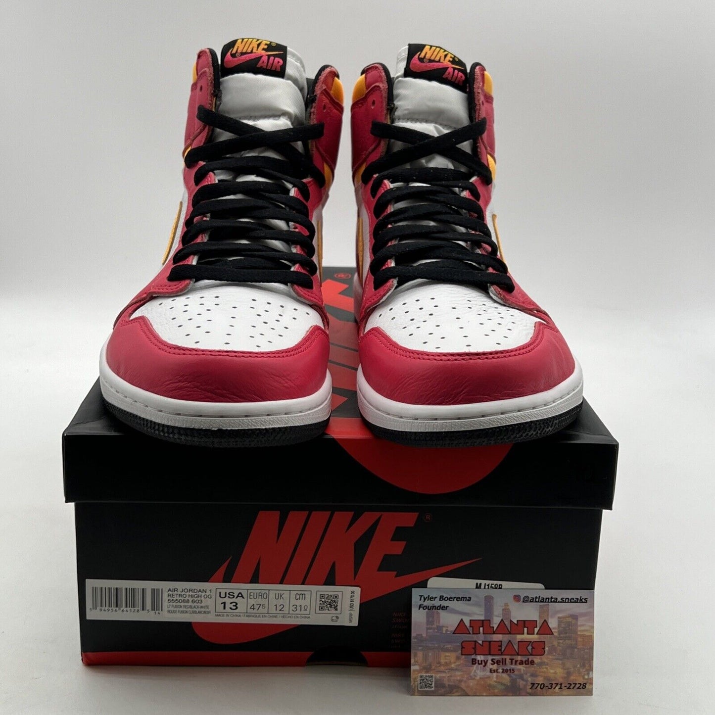 Size 13 - Air Jordan 1 Retro High OG Light Fusion Red 2021 (555088-603)