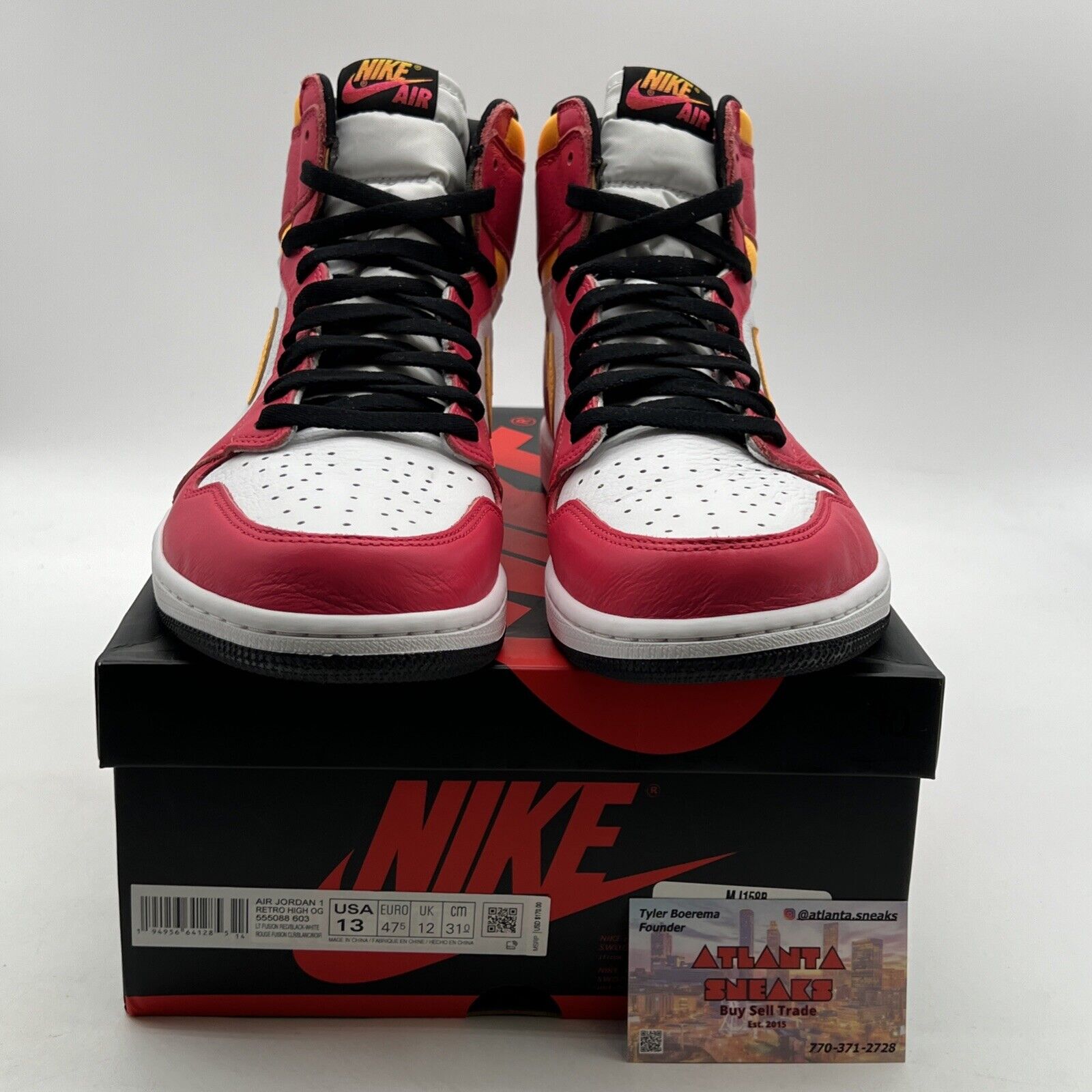 Size 13 - Air Jordan 1 Retro High OG Light Fusion Red 2021 (555088-603)