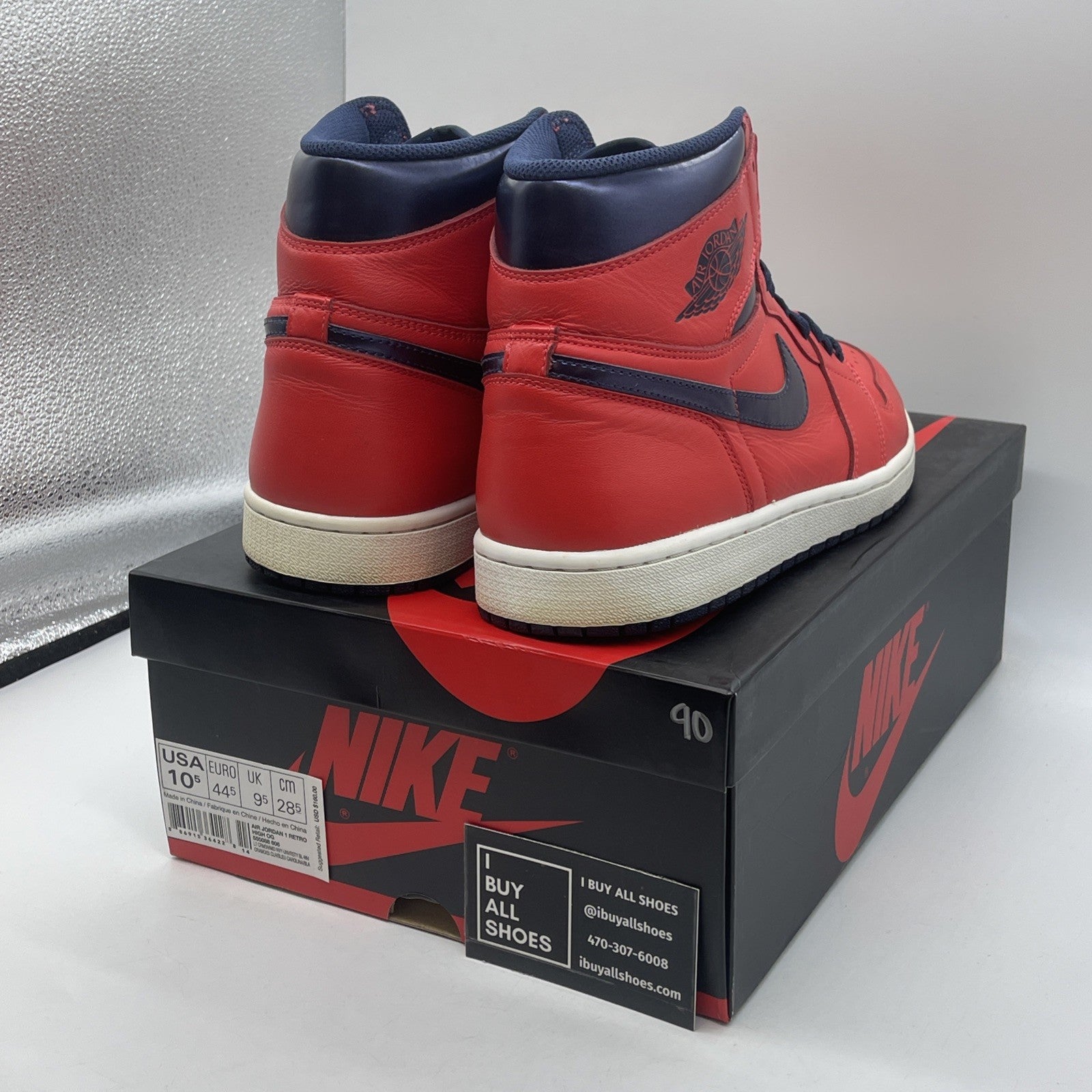 Size 10.5 - Air Jordan 1 Retro OG High David Letterman Red Blue (555088-606)