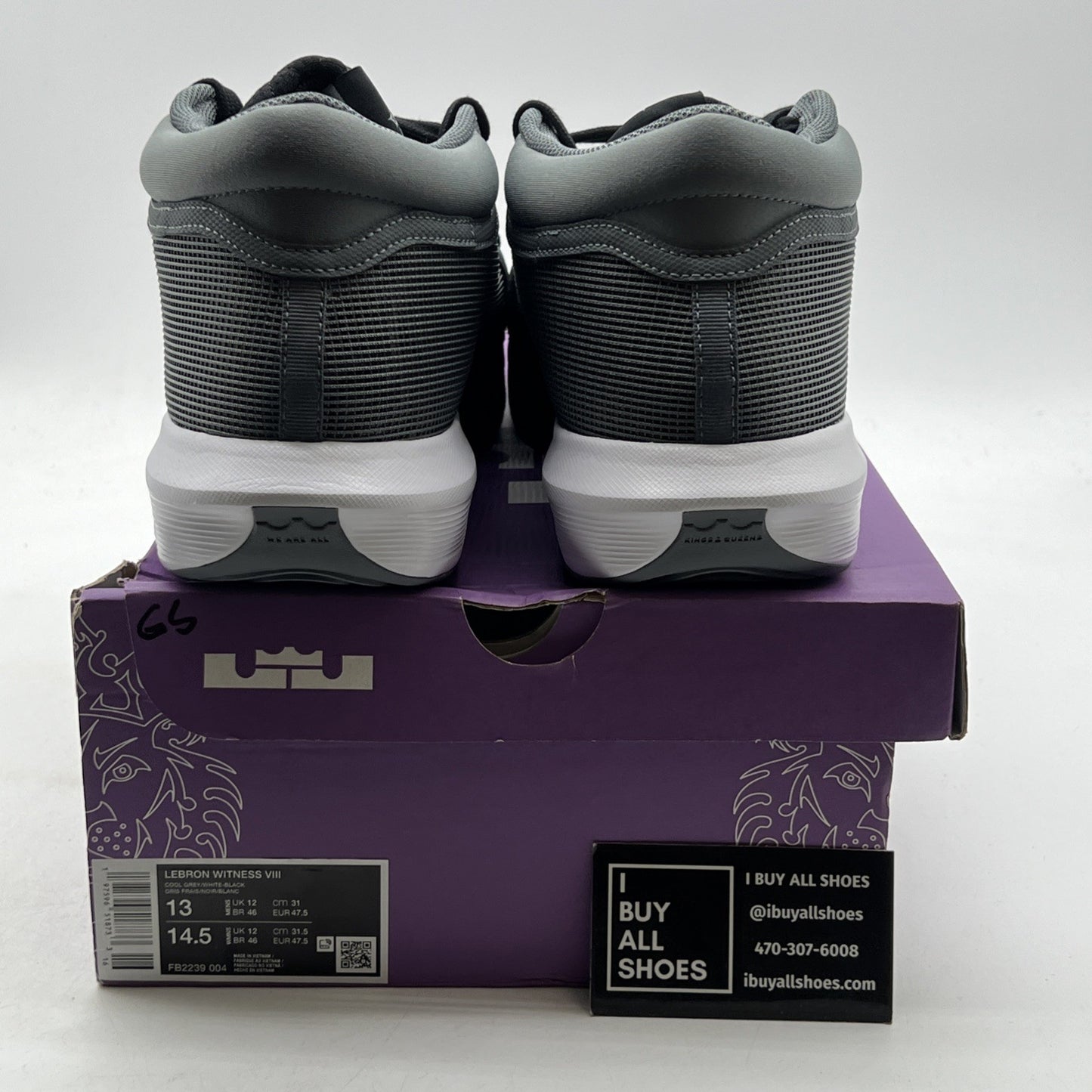 Size 13 - Nike LeBron Witness 8 Cool Grey Black (FB2239-004)