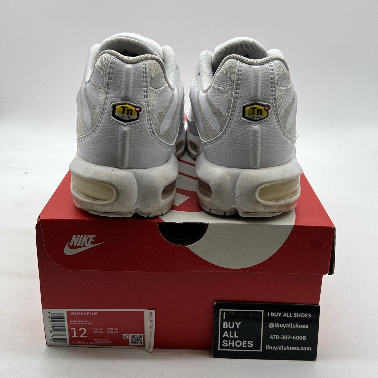 Size 12 - Nike Air Max Plus TN Triple White (AJ2029-100)