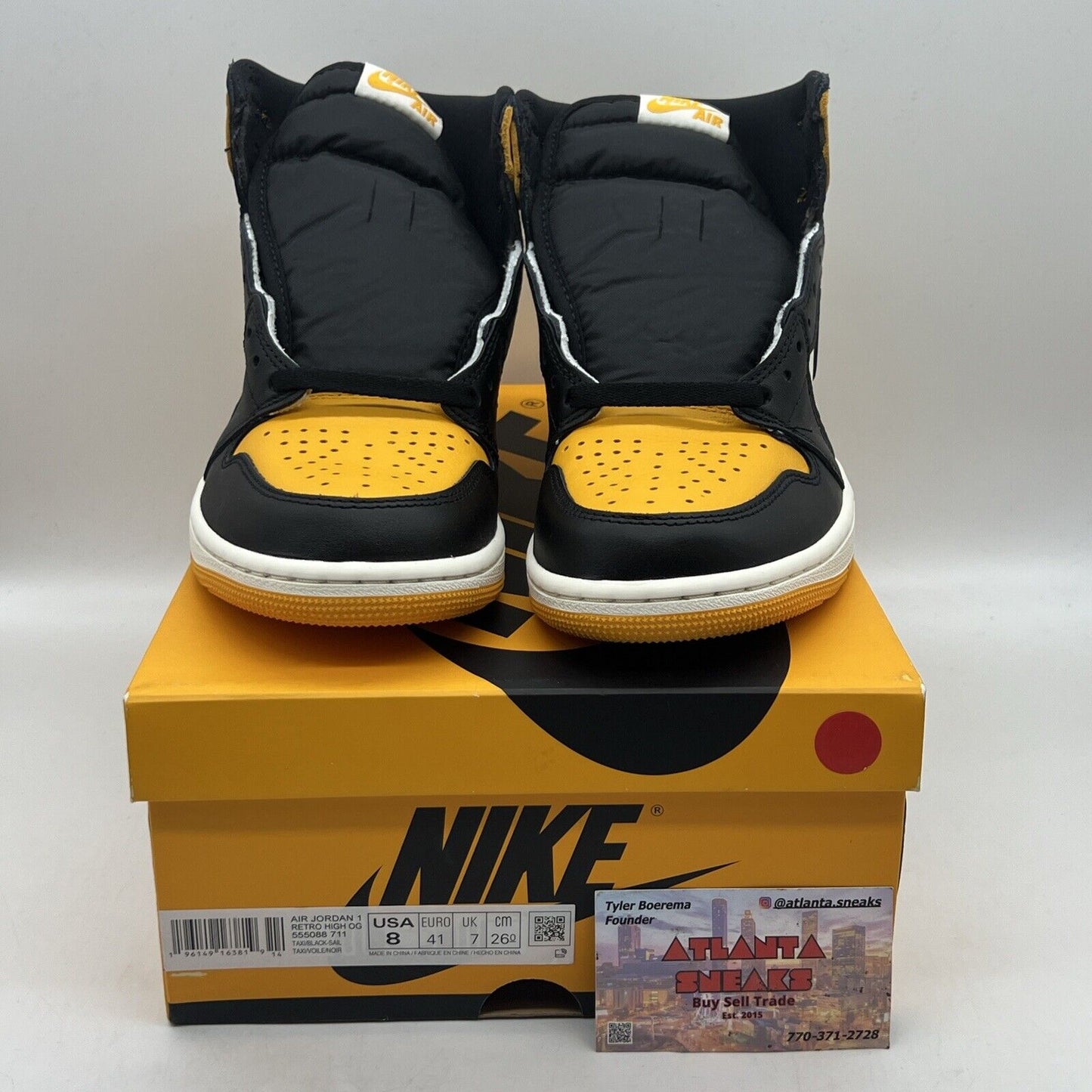 Size 8 - Jordan 1 Retro OG High Yellow Toe Brand New Og All